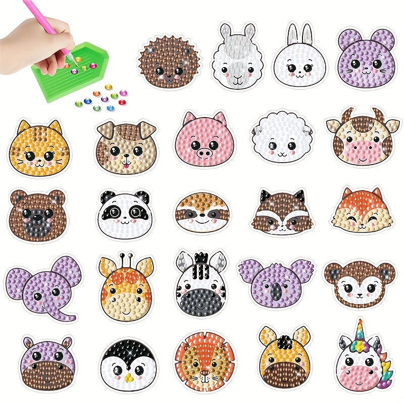  16PCS Diamond Painting Stickers Kits for Kids, Cartoon Anime Diamond  Painting Stickers Diamond Art Paint by Numbers Kit 5D Paint by Numbers  Diamonds Mosaic Stickers for Kids Beginners : Toys 