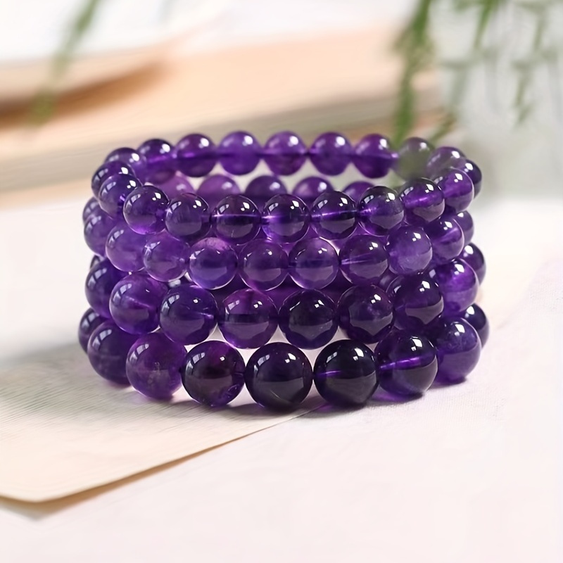 

1pc, Natural Amethyst Bracelet, Crystal Jewelry Hand String, Light Luxury Jewelry, Mother's Day Gift, Holiday Gift, Birthday Gift, Jewelry Gift Box, Party Supplies