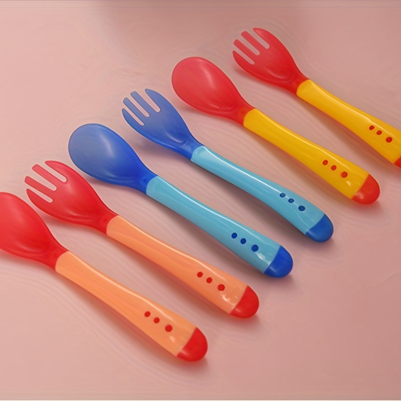 Baby Fork And Spoon Set, Training Utensils, Self Feeding For Ages 6  Months+, - Temu Japan