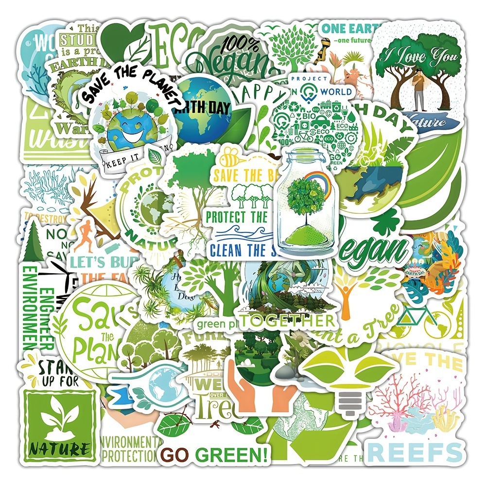 Green Forest Stickers Pack, 50pcs, Aesthetic Vinyl Decals, Stickers For  Hydro Flask, Water Bottle, Skateboard. Forest