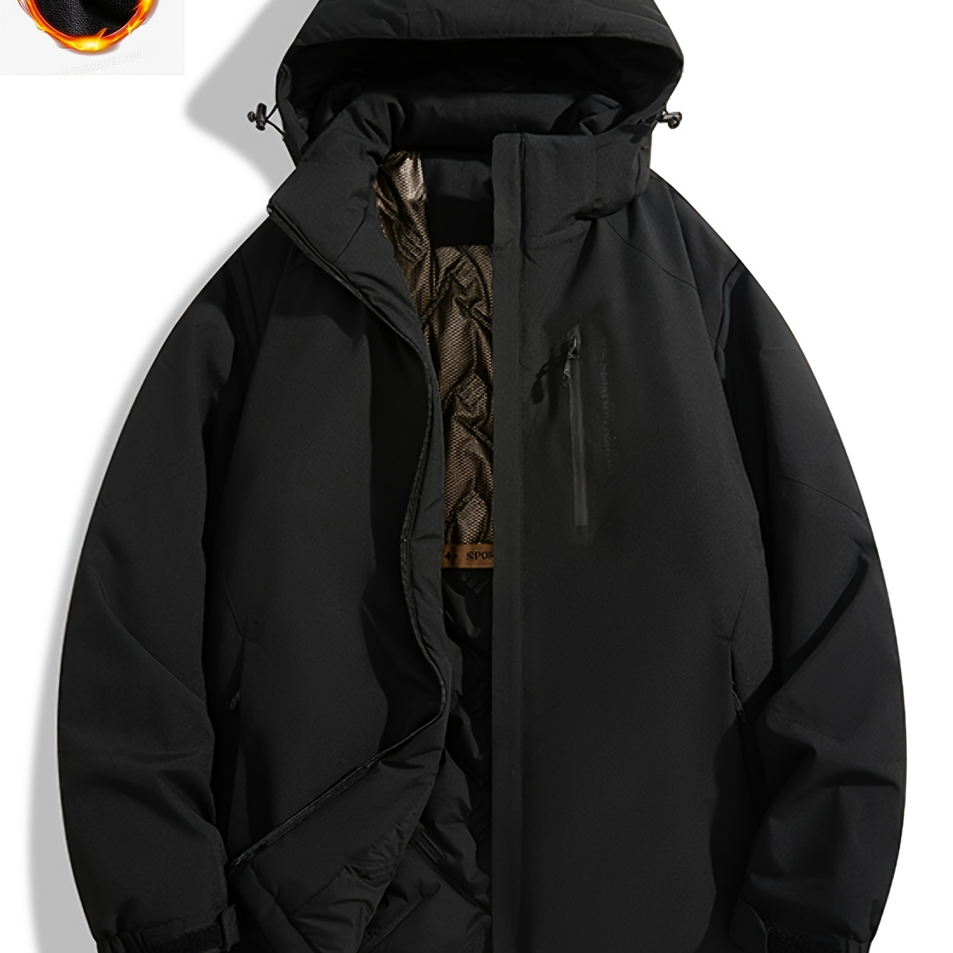 

Men's Windproof & Waterproof Hooded Jacket - -, Stain-resistant Outdoor Coat For Fall/winter