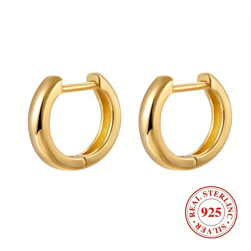 Mens Earrings - 18K Gold Mens Hoop Earring 8mm - Tiny Huggie Earrings for Men in Gold - Simple Hoop Earrings Mens Christmas Jewelry Gift UK