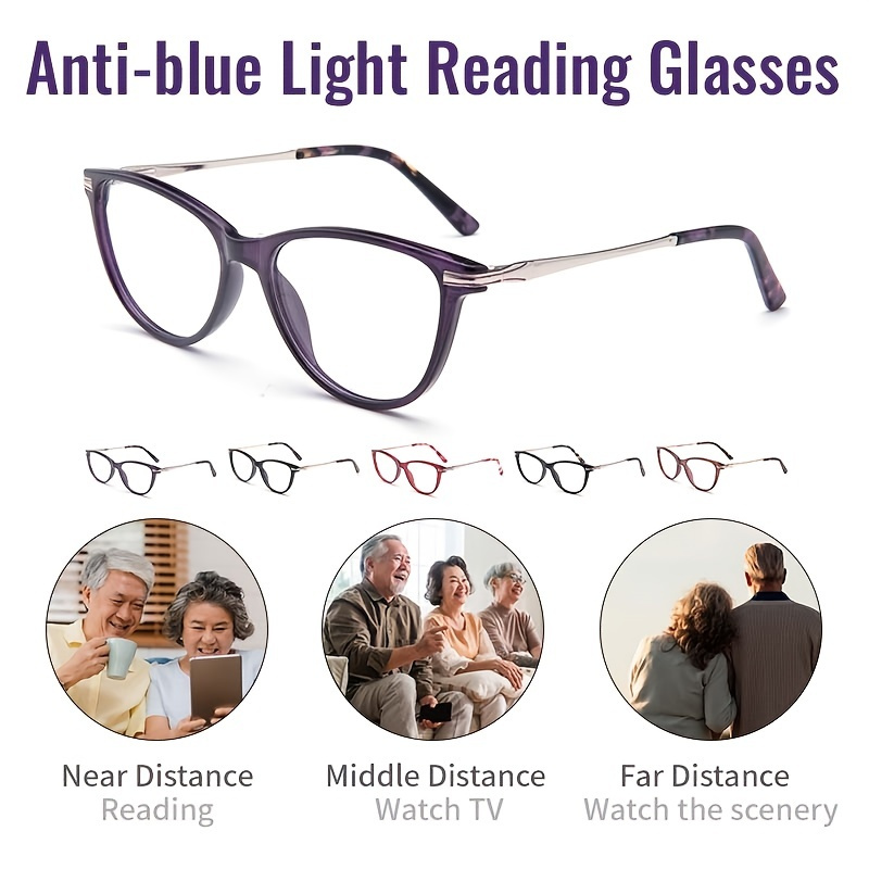 Look Good & Feel Good: Women's Anti-Blue Light Reading Glasses with Tr90 Frame & Metal Spring Hinge