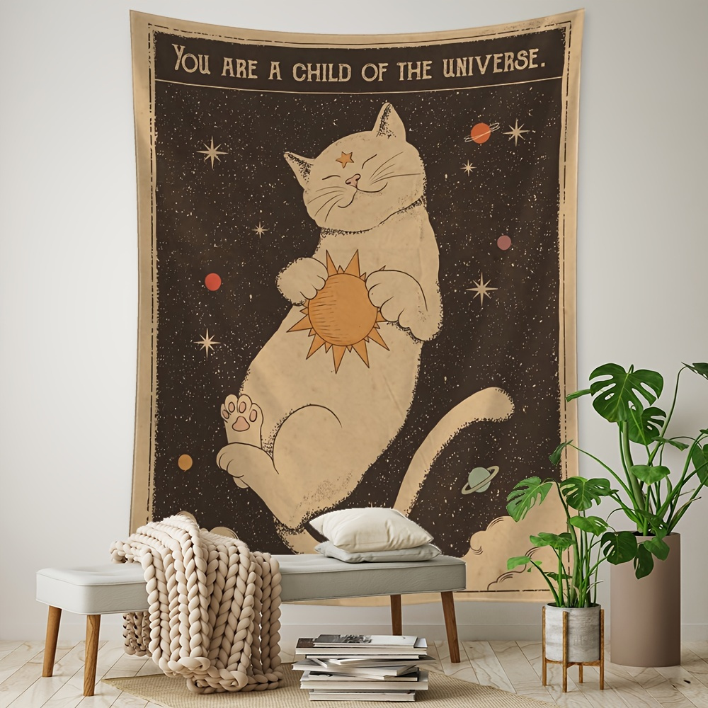 Moonlit Cat Tarot Tapestry Stunning Wall Hanging For Bedroom - Temu