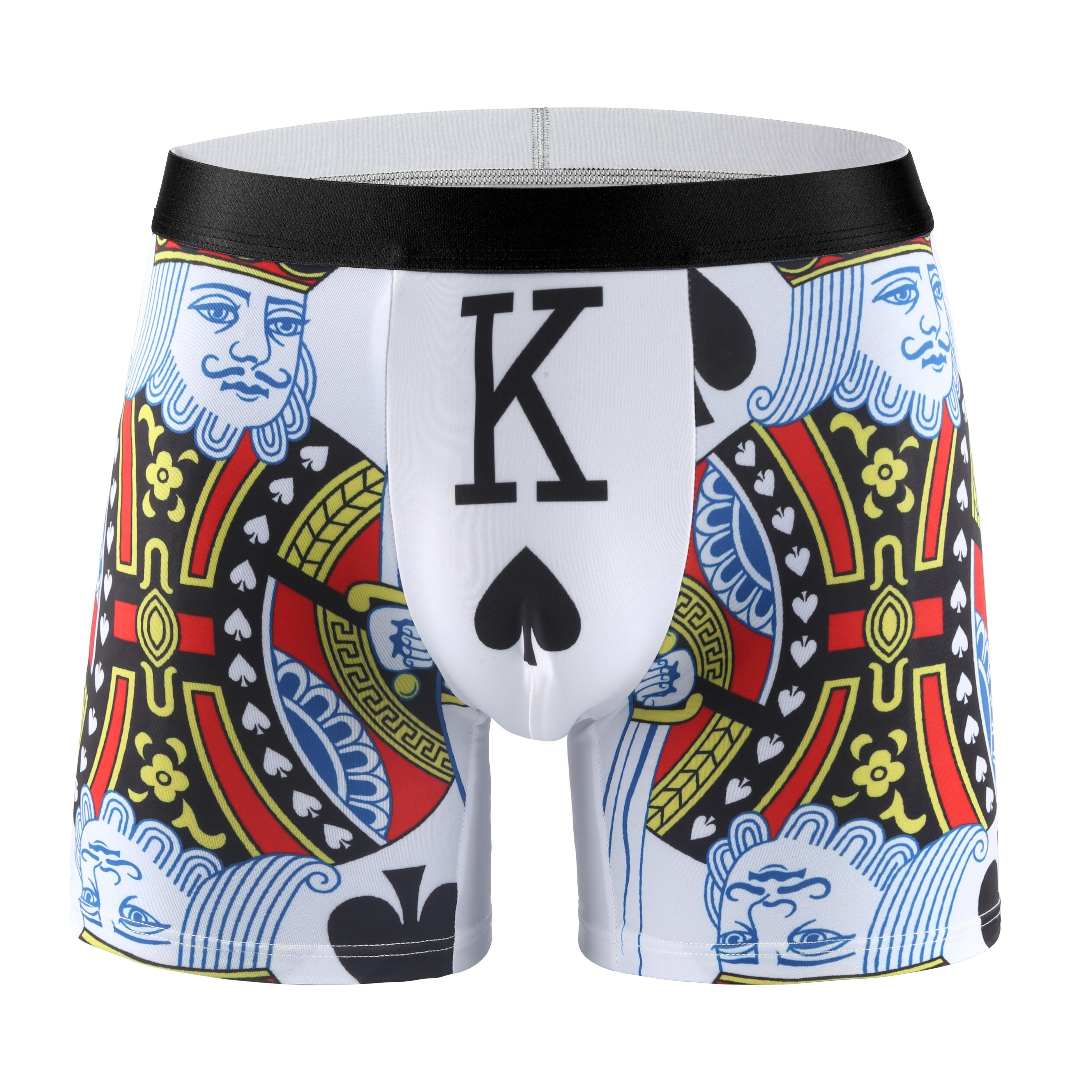 

Spade K Pattern Men's Underwear, Casual Boxer Briefs Shorts, Breathable Comfy Stretchy Boxer Sports Shorts