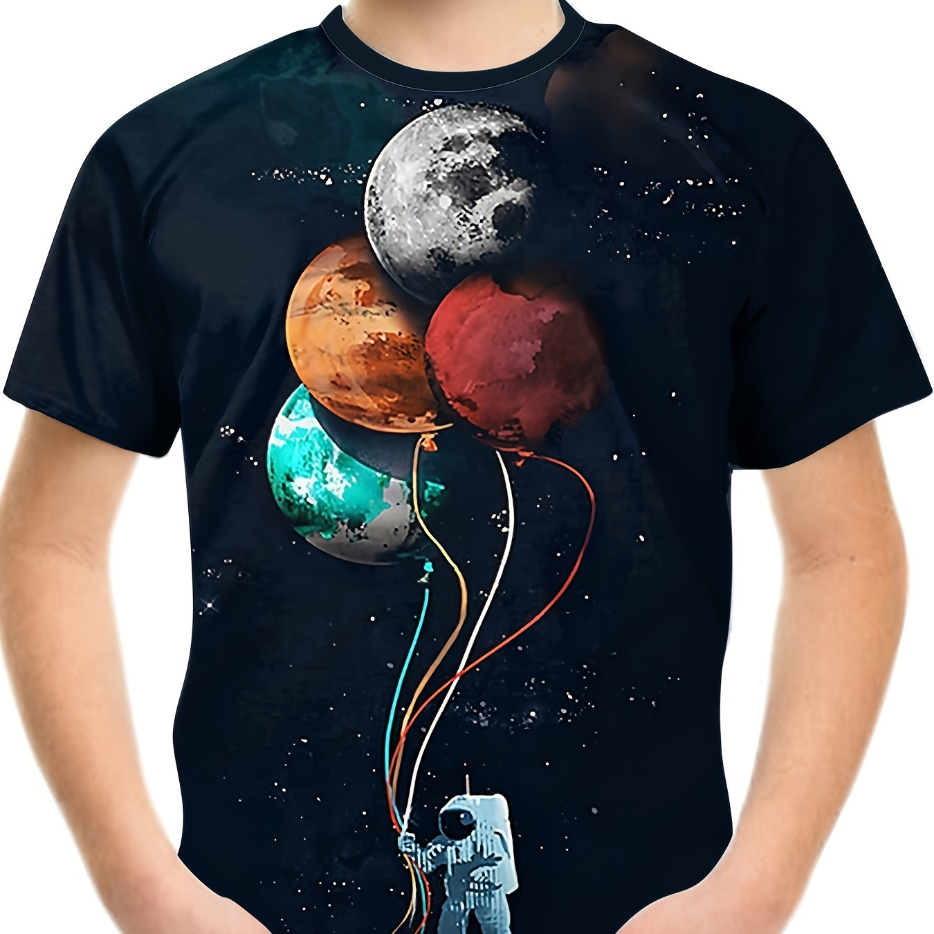 

Cartoon Space Astronaut And 3d Print T-shirt, Tees For Kids Boys, Casual Short Sleeve T-shirt For Summer Spring Fall, Tops As Gifts