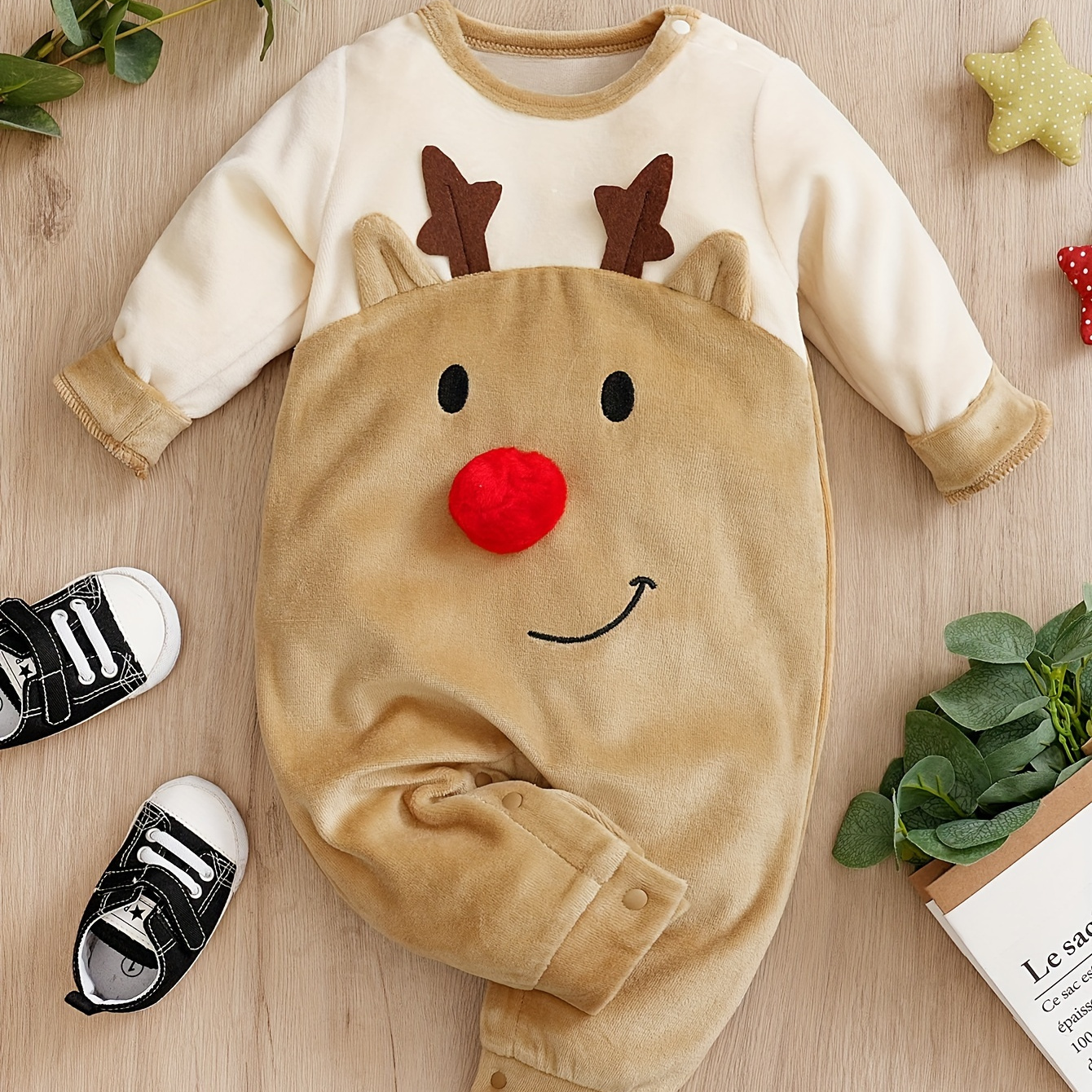 

's Adorable Christmas Pattern Long , Toddler & Infant Boy's Bodysuit For