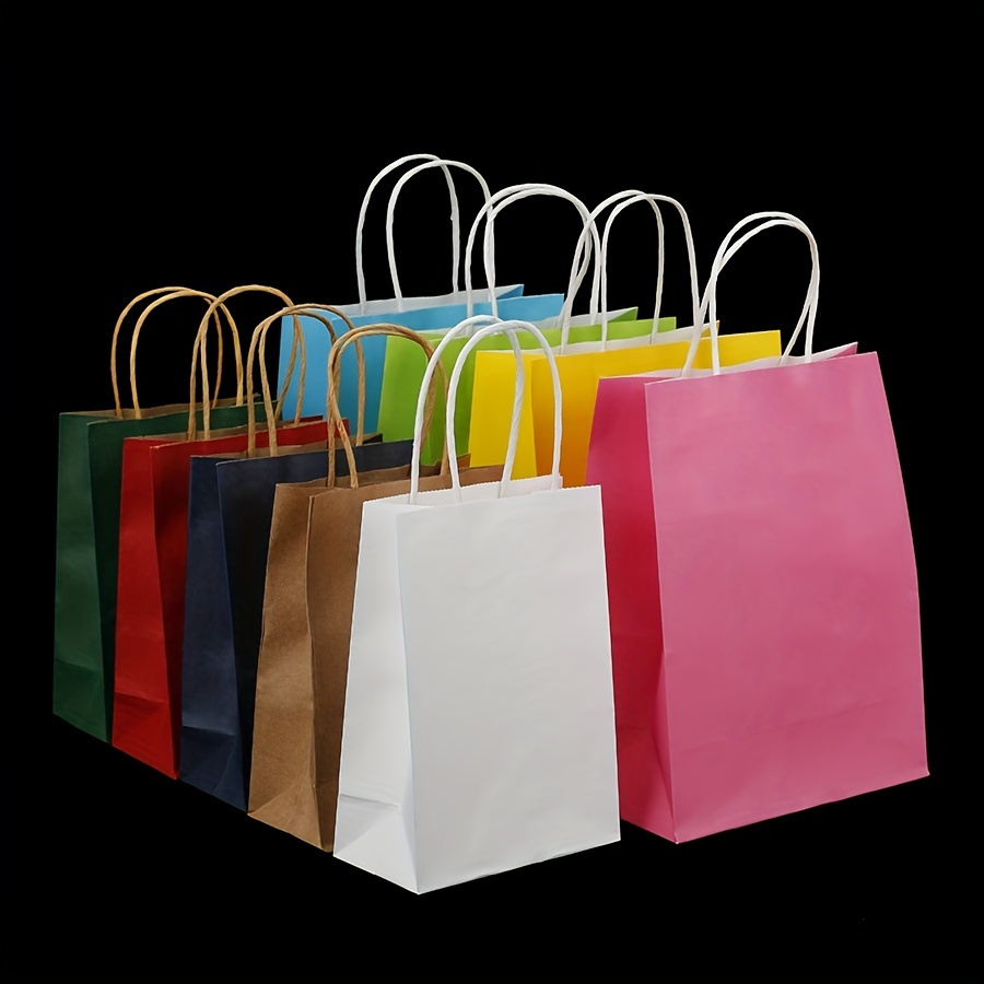 Brown Paper Bags with Handles - 8x4x10 Inch 50 Pack Small Kraft Shopping  Bags, Craft Gift Totes in Bulk for Boutiques, Small Business, Retail  Stores