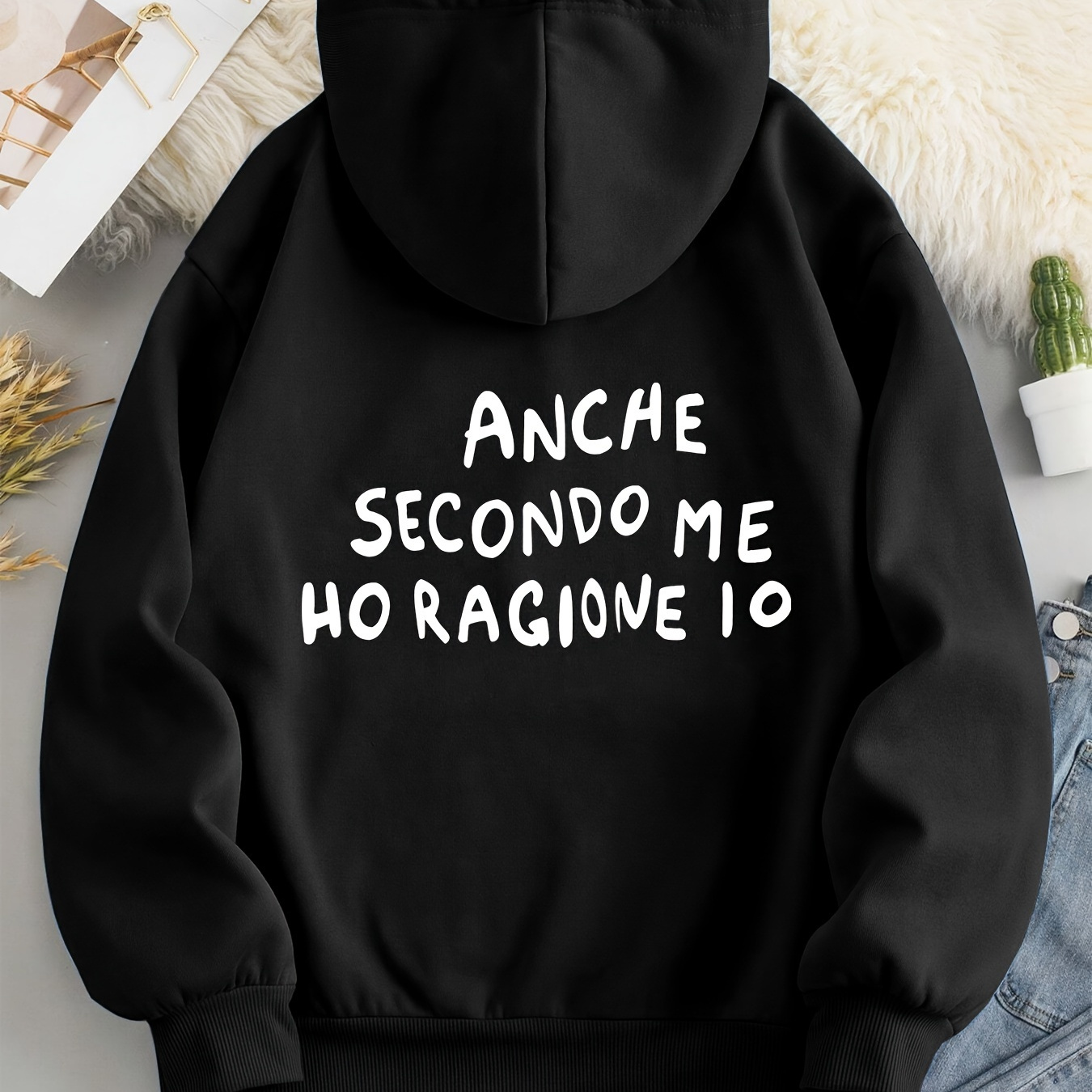 

Letter Print Kangaroo Pocket Hoodie, Casual Long Sleeve Hoodies Sweatshirt, Women's Clothing