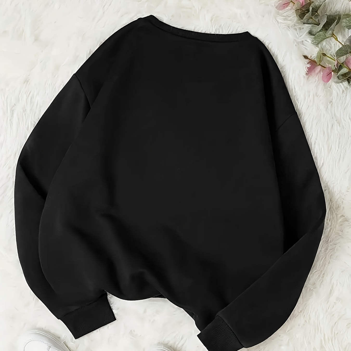 

Sweat-shirt décontracté à col rond pour femme avec imprimé léopard et étoiles, haut en % polyester à manches longues pour /l'hiver