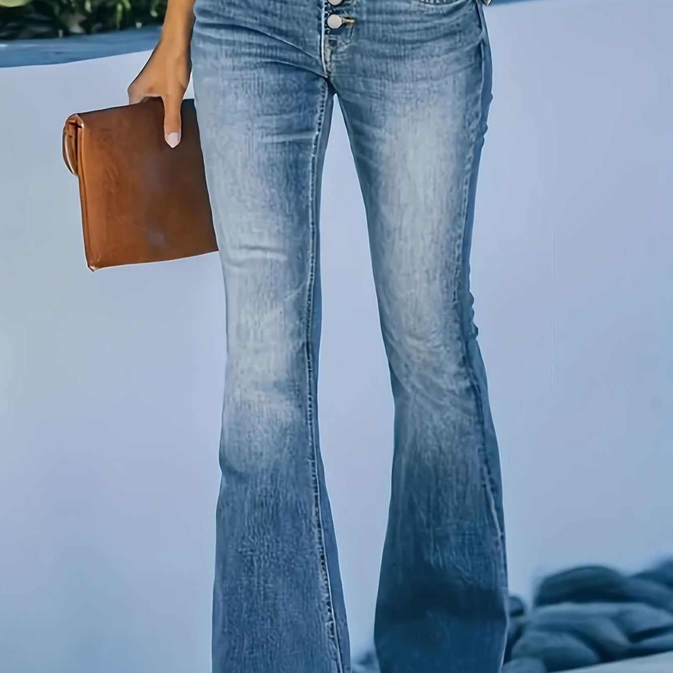

Stretchy Flared Leg Jeans, Casual Stylish Bell-bottom Pants For , Women's Clothing & Denim