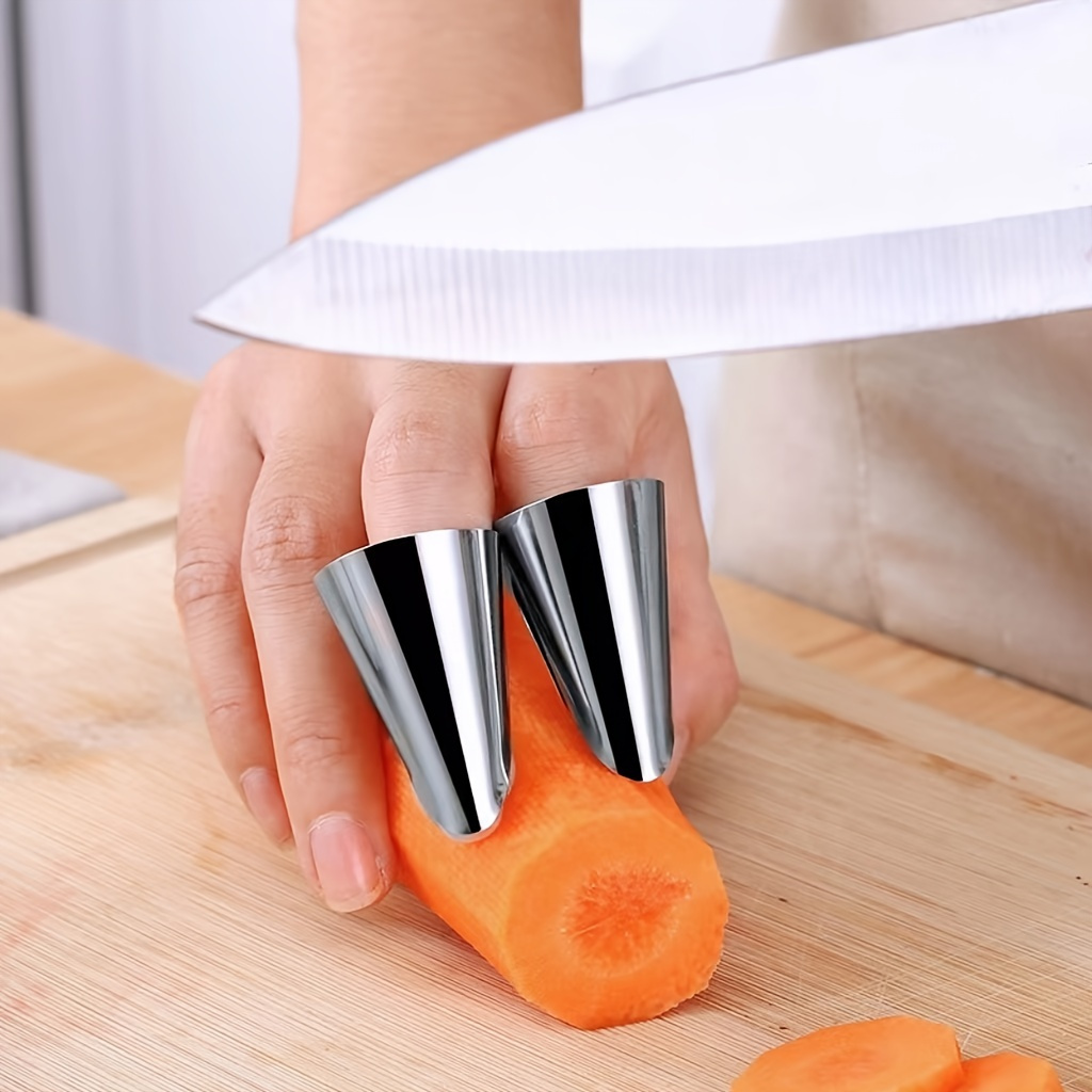 4PCS/Set Stainless Steel Finger Protector Cutting Vegetables