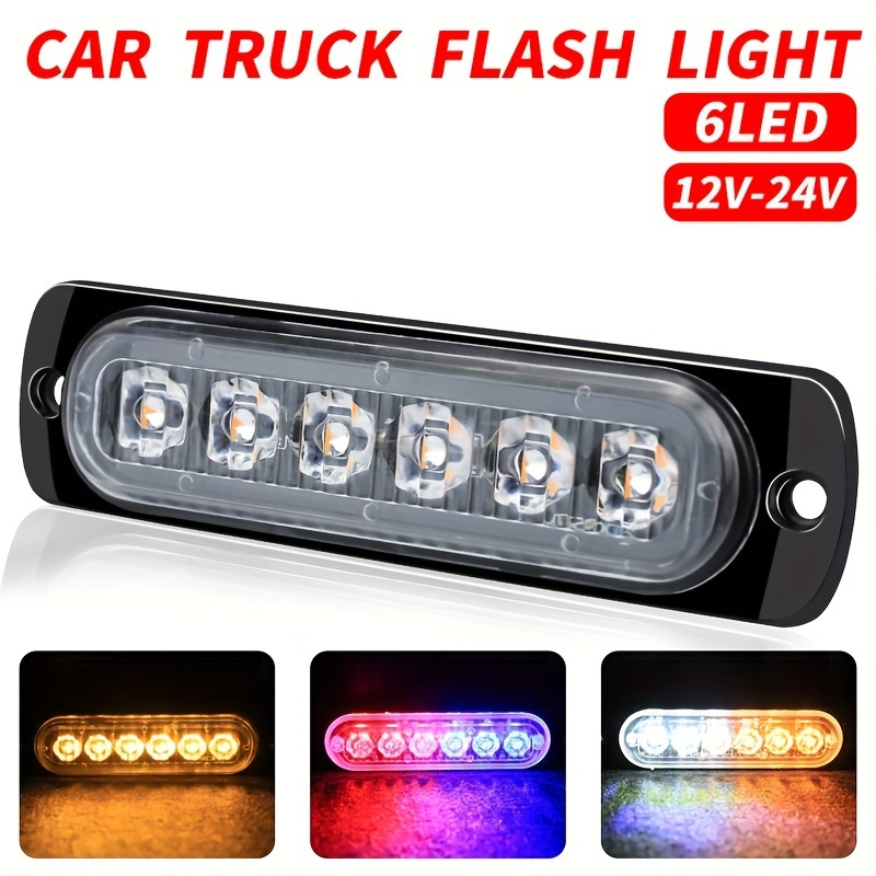 1pc Voiture Led Lumière Stroboscopique 6led 12 24v Super - Temu Canada