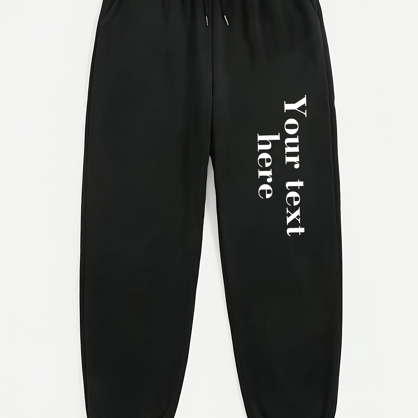 

Customized Text Plus Size Sporty Lounge Joggers, Women's Drawstring Waist Fleece Lined Home Pants For Fall & Winter