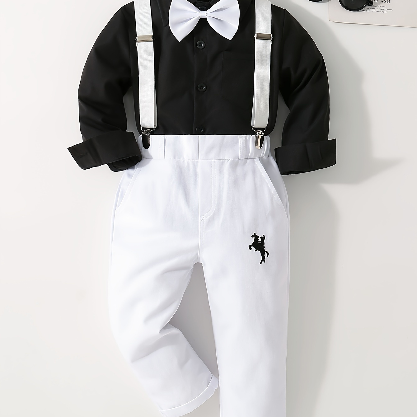 

2pcs Long Outfit, & Suspender Pants, Clothes For