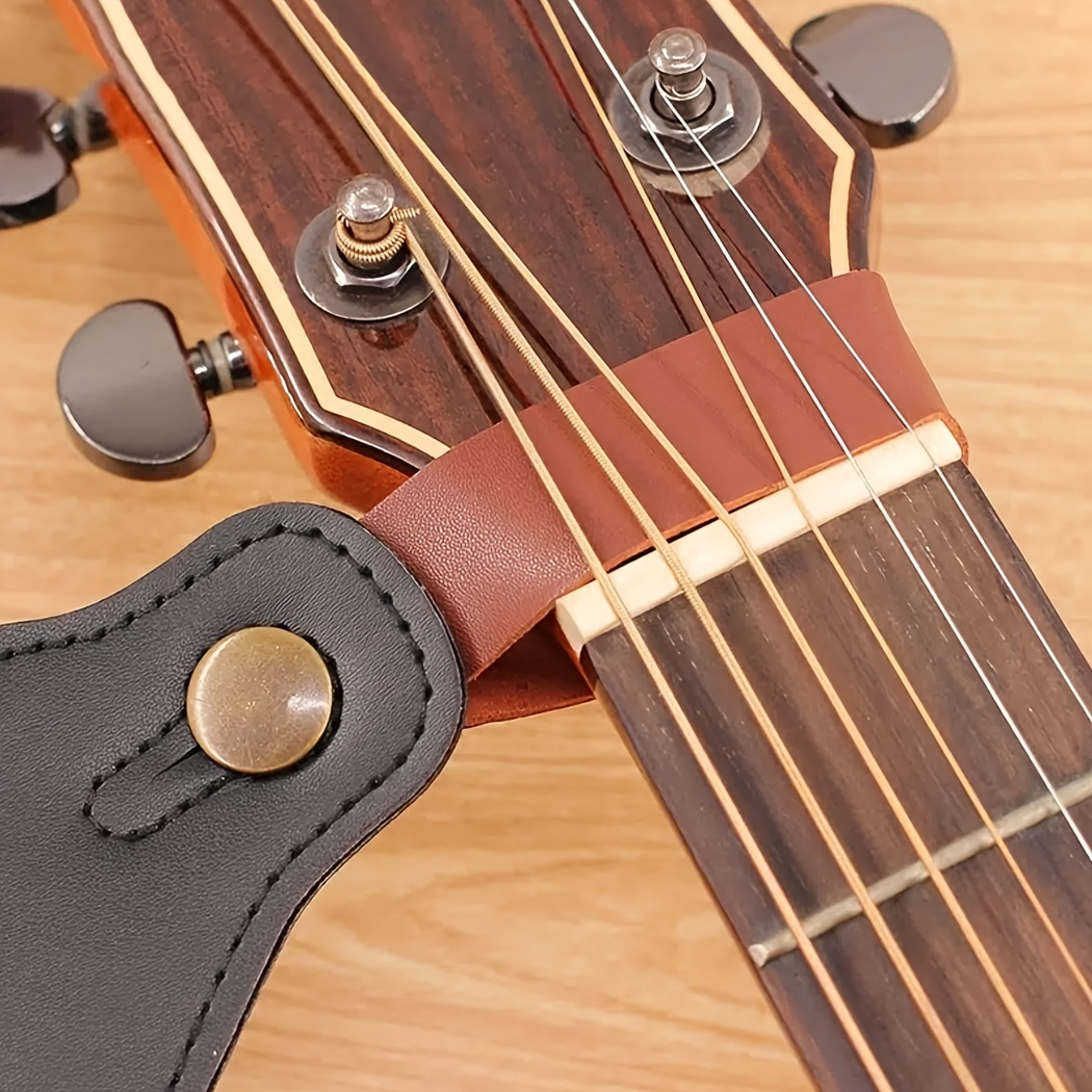 

1 Pc/ 2 Pcs Secure Your Guitar With Vintage Leather Strap Lock Button - Ideal For Ukulele, Bass, Acoustic And Electric Guitars