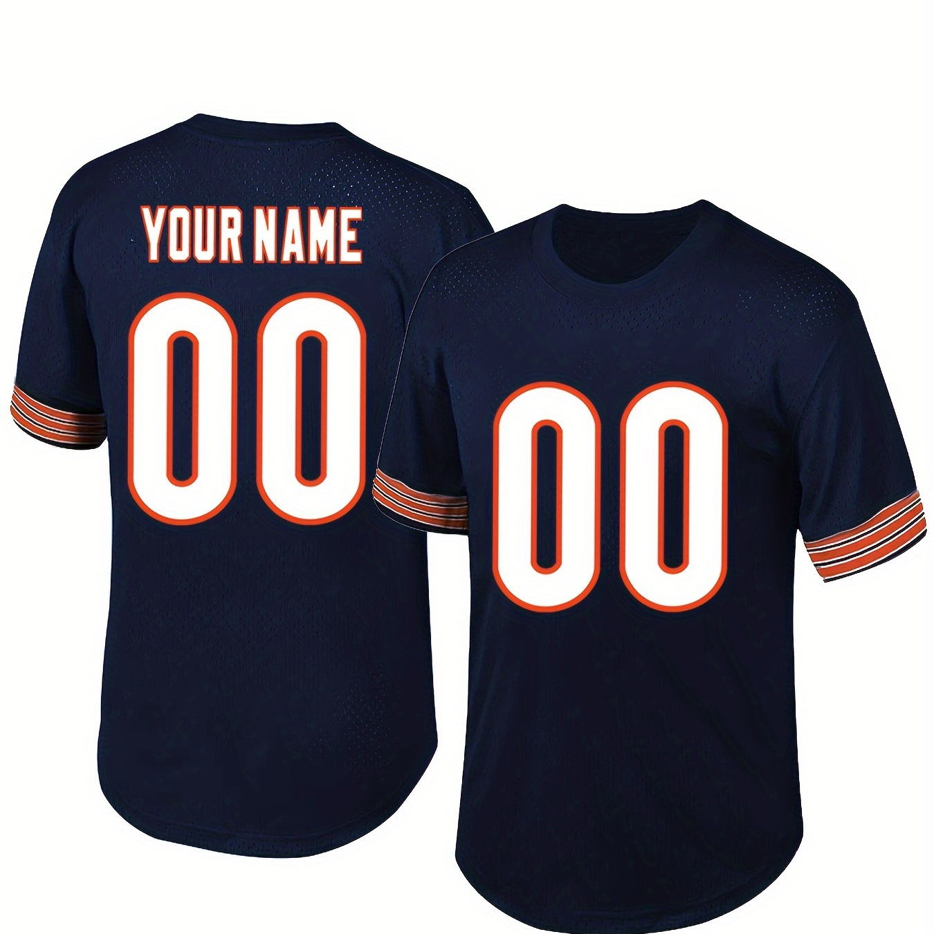 

Customized Name And Number Embroidery, Men's Short Sleeve V-neck Football Jersey, Daily Outdoor Leisure Sports Shirt