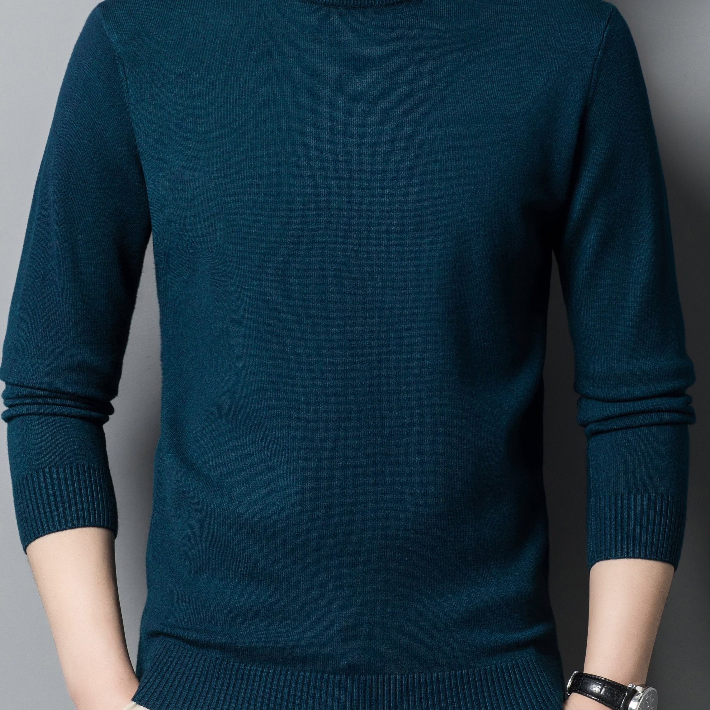 

Men's Cozy Knit Sweater - Anti-pill, & Warm For Fall/winter, Casual Round Neck Pullover, Plus Size Sweaters