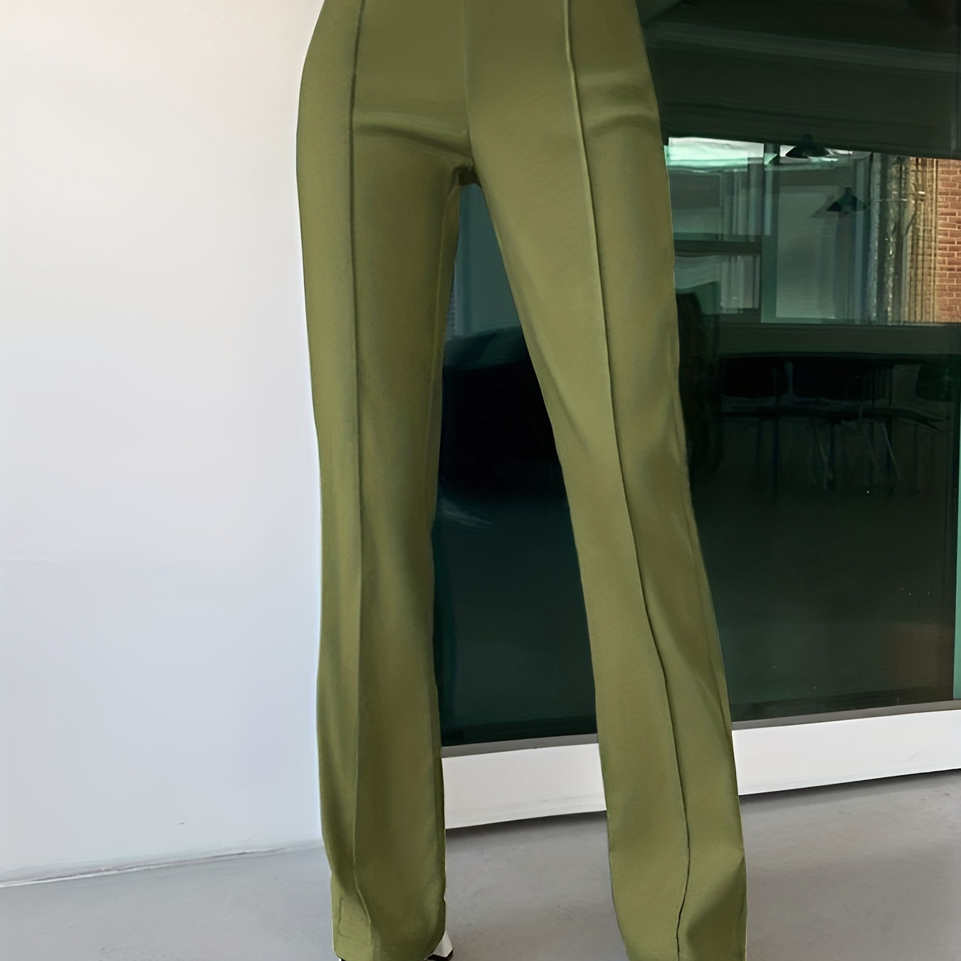 

Solid Slim Pintuck Pants, Casual High Waist Pants, Women's Clothing
