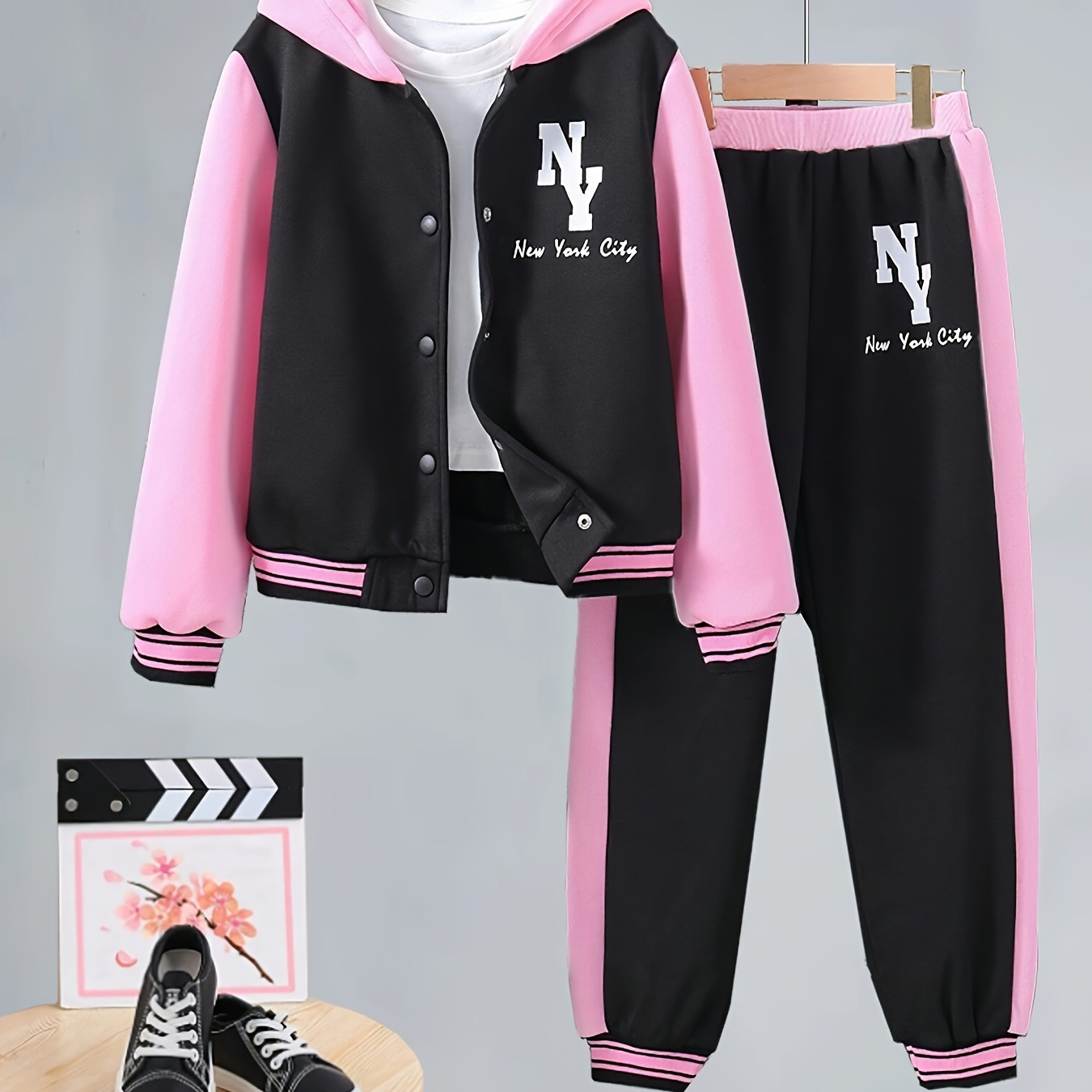 

Outfit Long- Ny Pattern Hooded + Pants Girl's 2pcs/set & Fall Clothes , Clothing