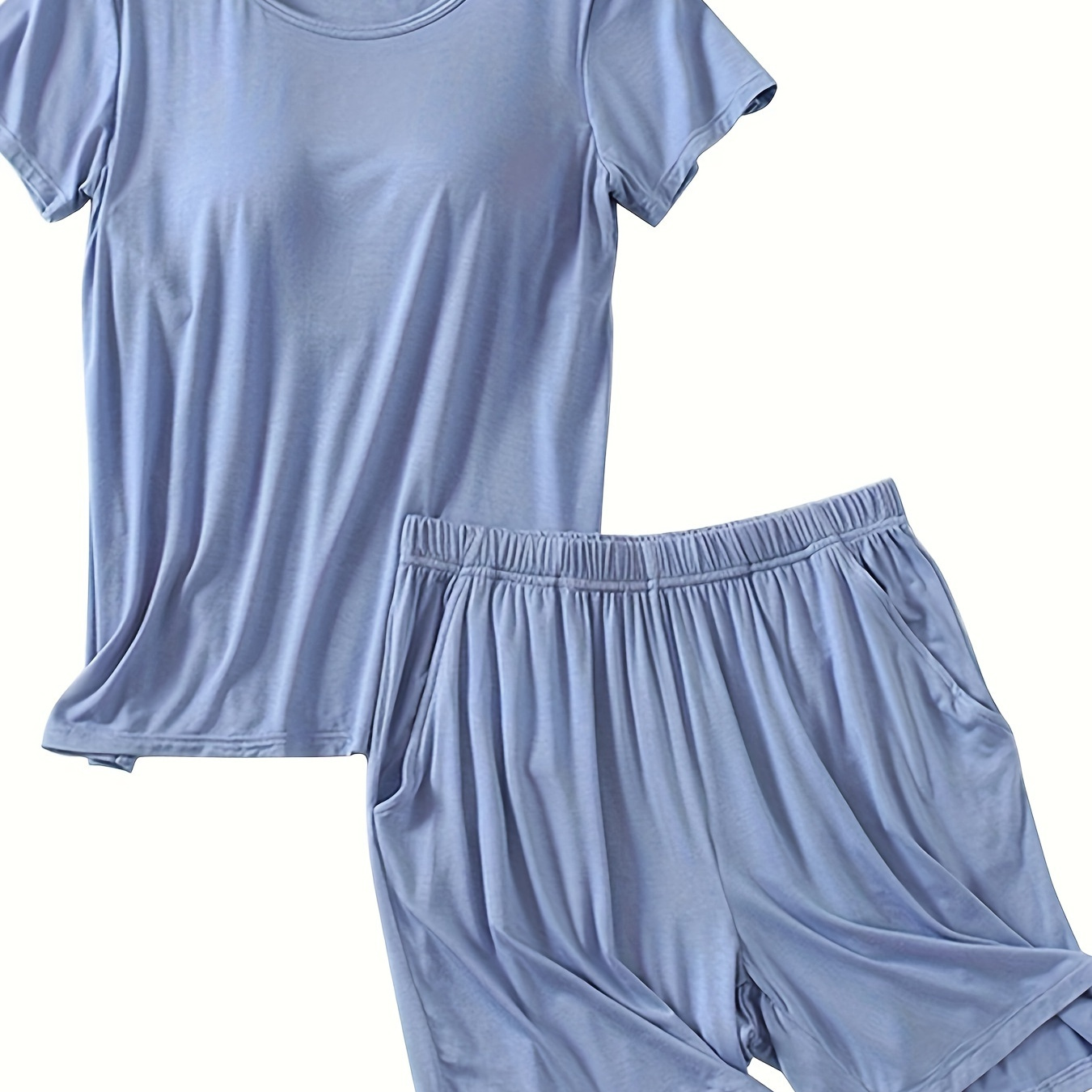 

Ladies' Summer Casual Short-sleeved Shorts Two-piece Modal Pajamas Set Size L-3xllarge Ladies' Wear