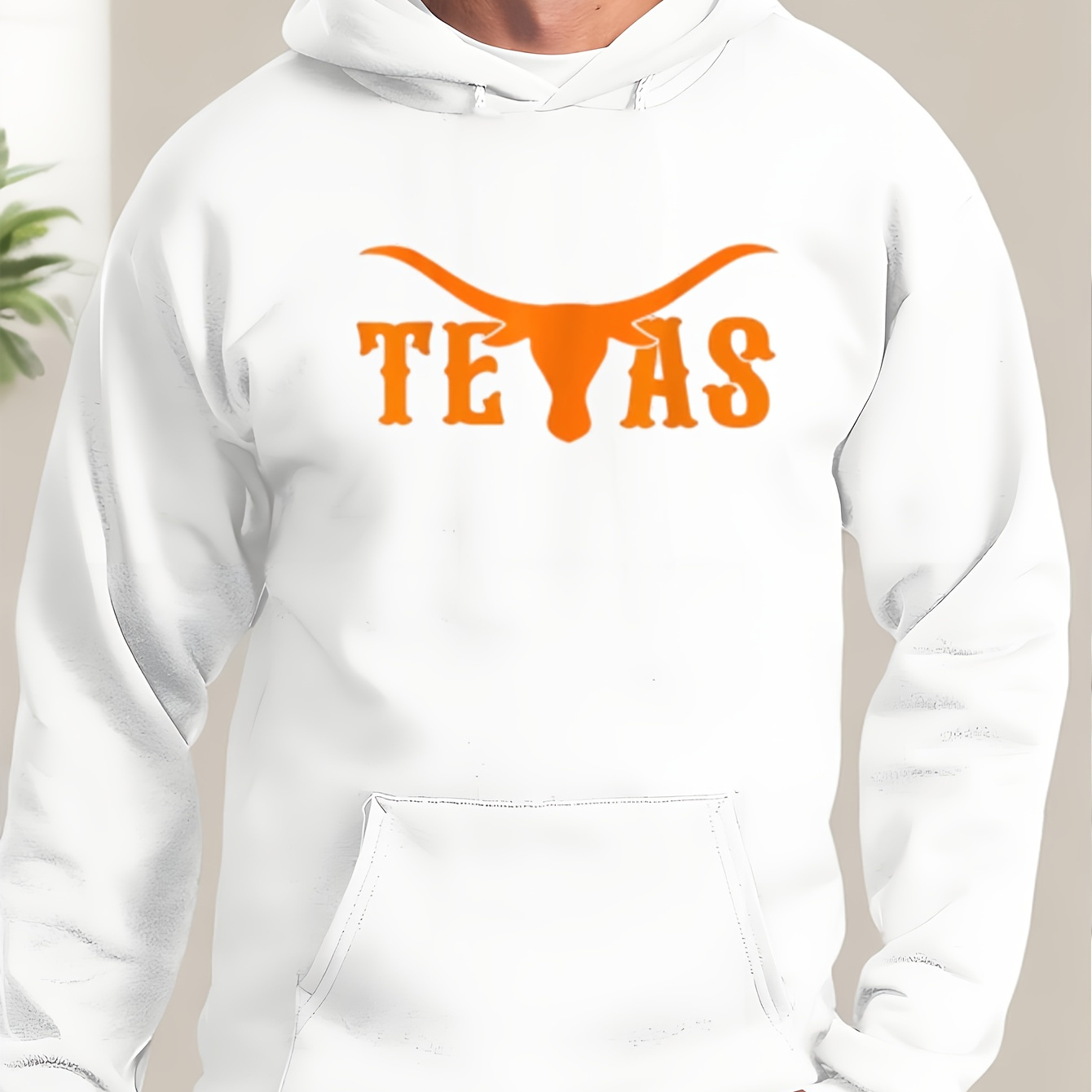 

Texas American Longhorn Austin Pride Bull Classic Printing Pullover, Casual Long Sleeve Crew Neck Hoodie Holiday Gifts