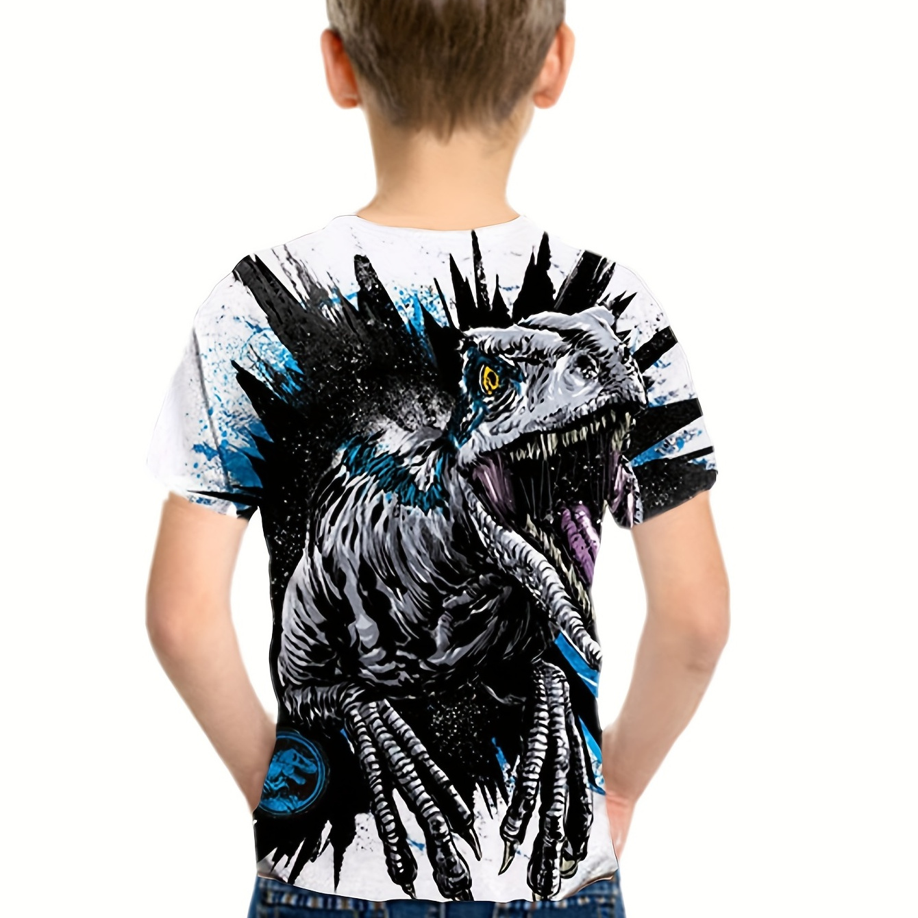 

Roar Dinosaur 3d Print Boys Creative T-shirt, Casual Lightweight Comfy Short Sleeve Tee Tops, Kids Clothings For Summer