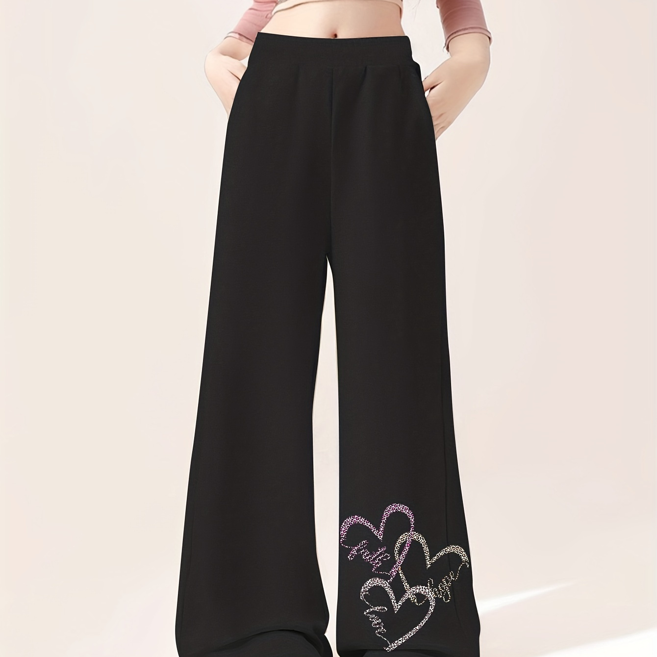 

Graphic Girl's Leg Pants, Comfortable Trousers For