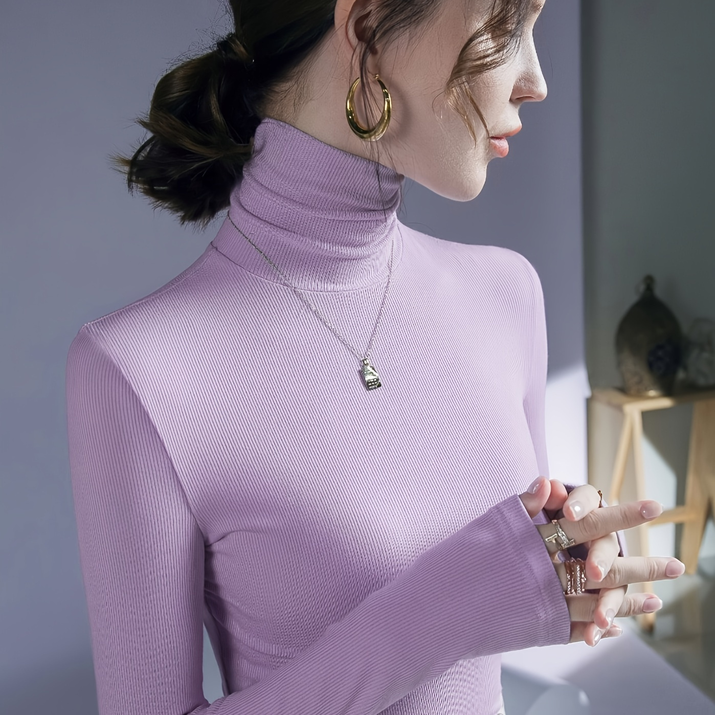 

-fit Long Tee - Ribbed Top For , For Fall &