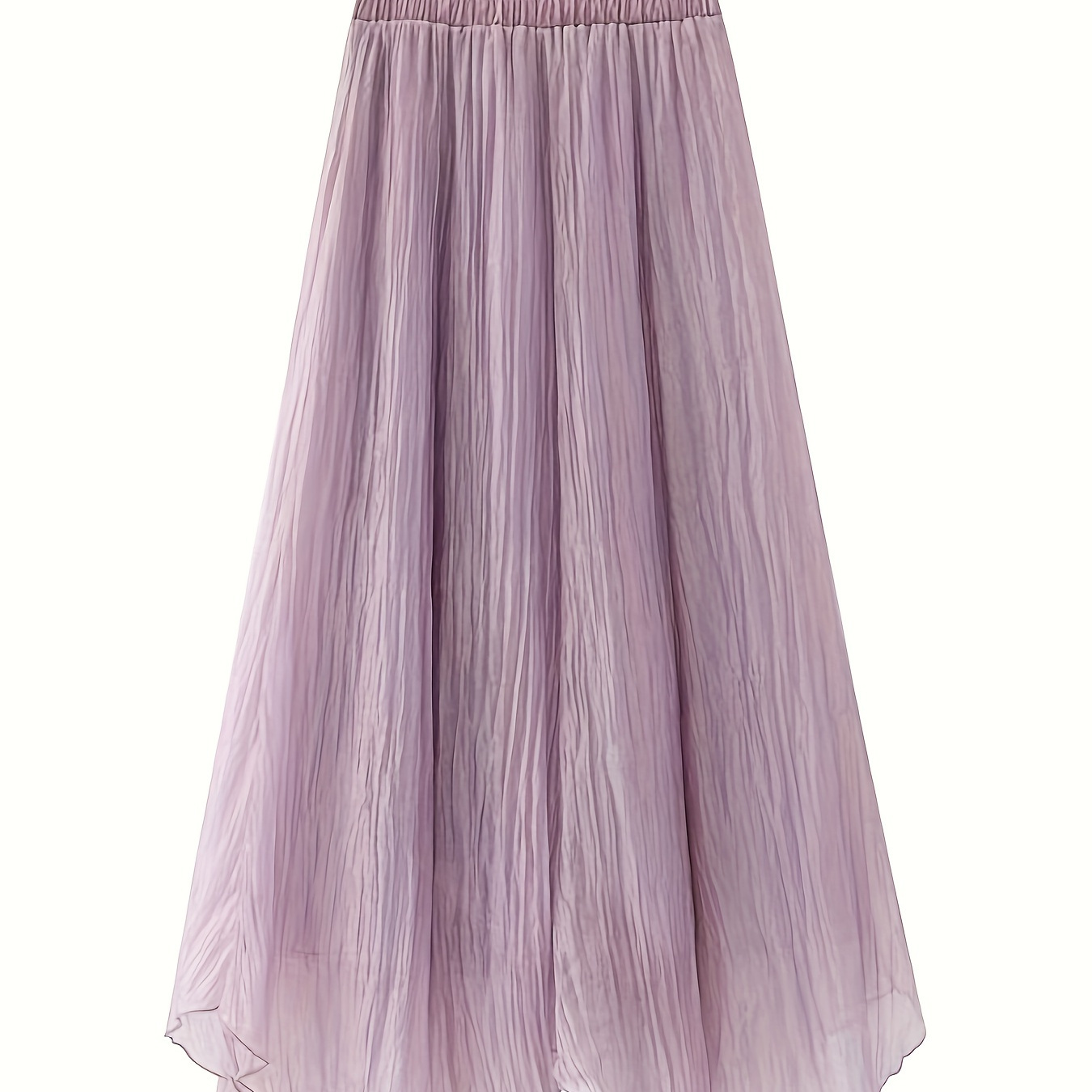 

Asymmetrical Hem Elastic Waist Skirt, Elegant Skirt For Spring & Summer, Women's Clothing