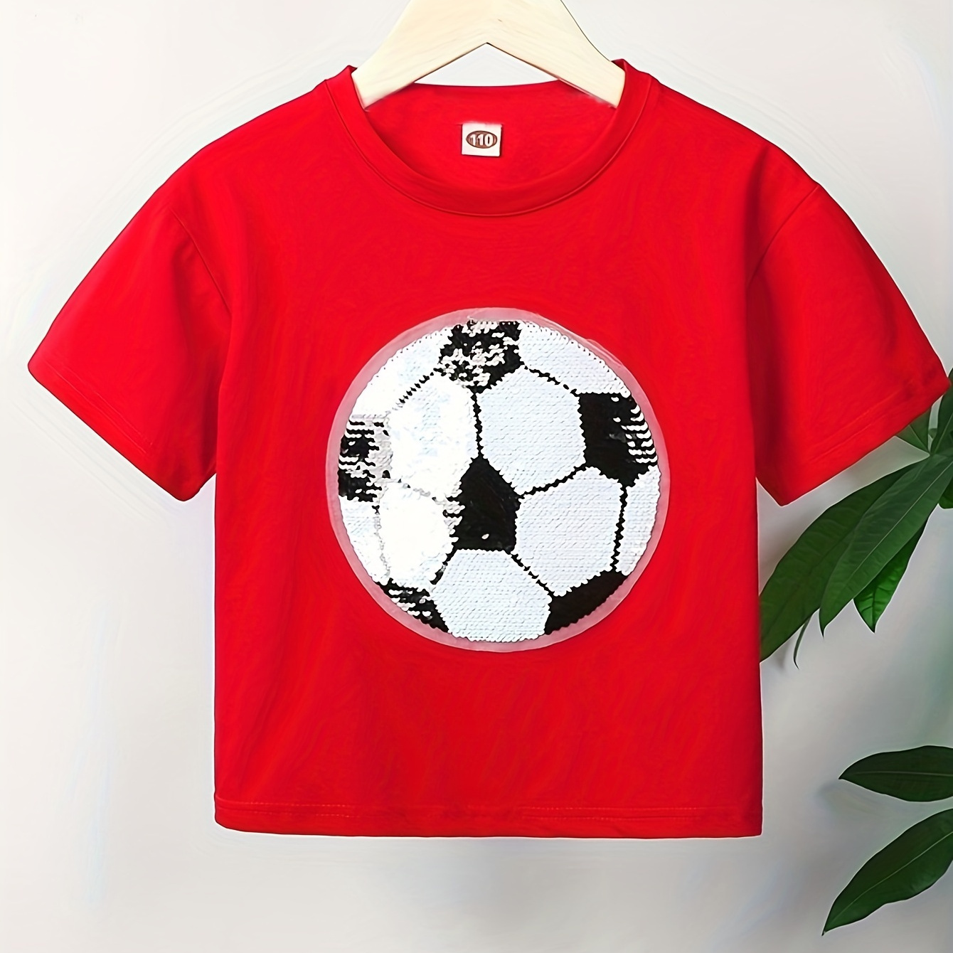 

T-shirt imprimé football, hauts pour garçons, manches courtes décontractées pour l'été, le printemps et l'automne, idéal comme cadeau