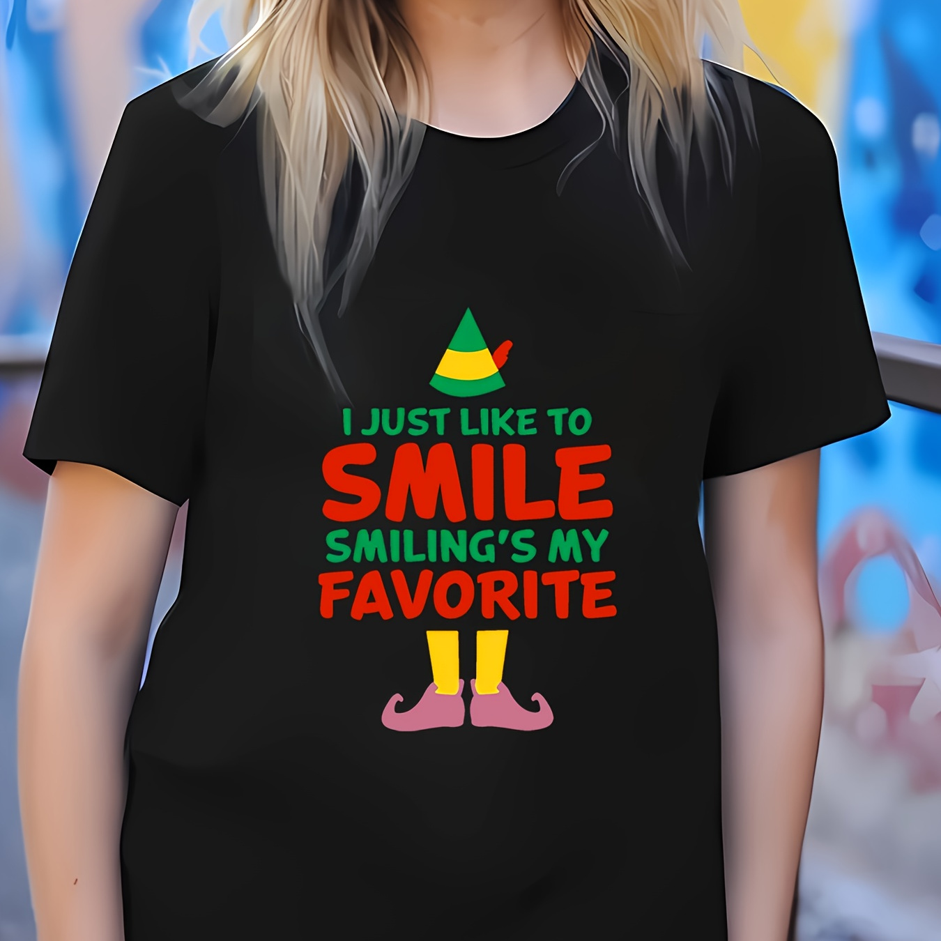 

Christmas Elf Raglan Shirt, I Smiling , Christmas Gift For Women Ladies T-shirt