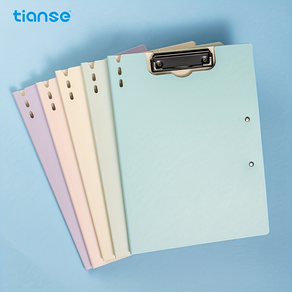 

1pc Tianse Morandi Color Clipboard Folder, A4 Size File Folder Clipboards Double Clip, 120 Sheets Capacity, Waterproof Material, Portable File Storage For Nurses Office School Home Meeting