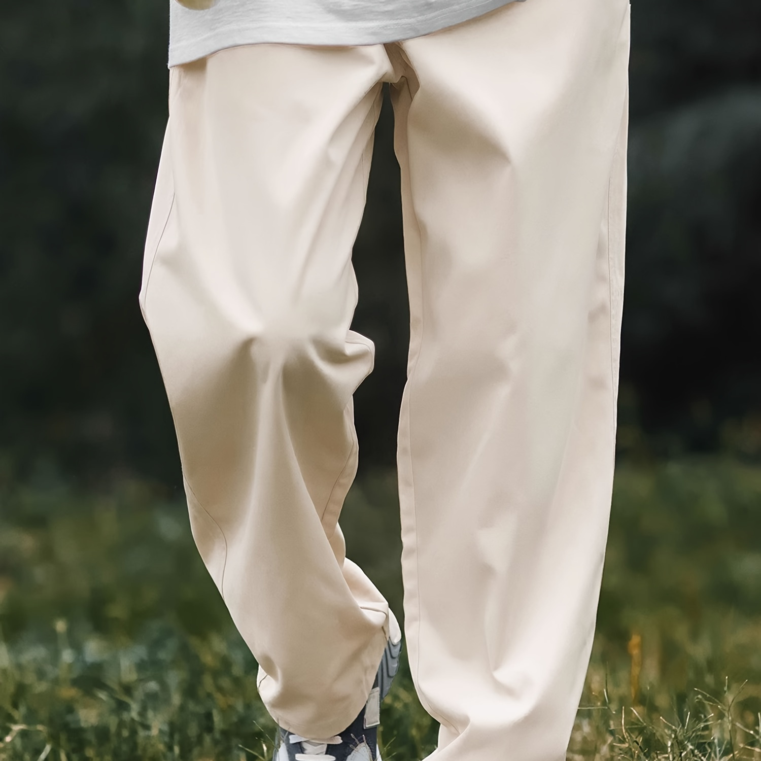 

Boys Casual Long Pants, Solid Color Elastic Waist Trousers, Boys Comfortable Casual Wear