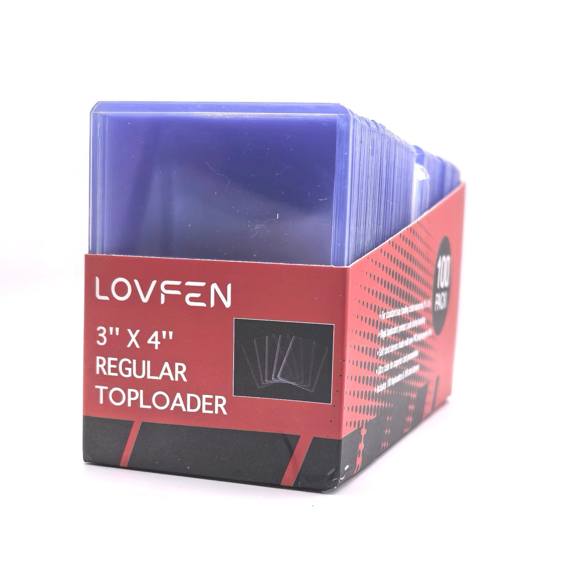 

Lovfen 3x4 Sports Card Regular Toploaders Bulk Case New Top Loaders + Sleeves 100/200/500/1000 Pack