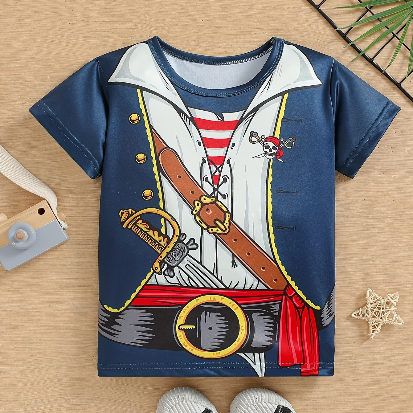 

Boys' Valentine's Day Halloween Christmas Carnival Pirate Style Short Sleeve T-shirt For Cosplay Party