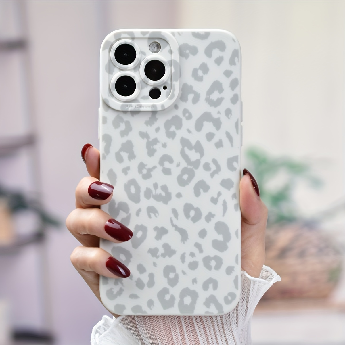 

White Leopard Pattern Print Tpu Protective Phone Case Anti-fall Protective Phone Case For Iphone Series Gift For Birthday/easter/boy/girlfriends