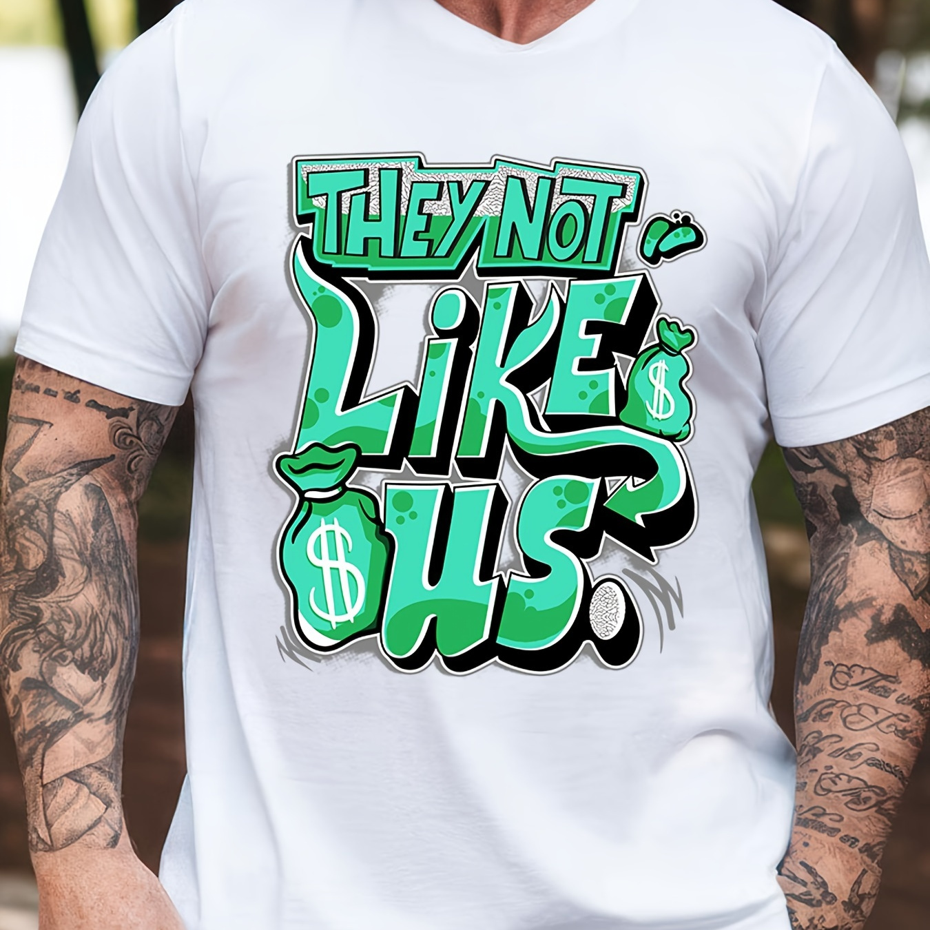 

Dunkare Black Green Glow 3s T-shirt Graphic Print Tee Shirt, Men's Casual Short Sleeve T-shirt