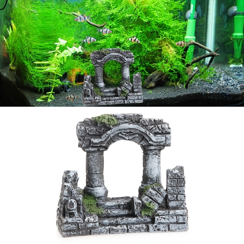 

Ancient Roman Column Ruins European Castle Ornament - Add A Touch Of History To Your Aquarium Decorations!