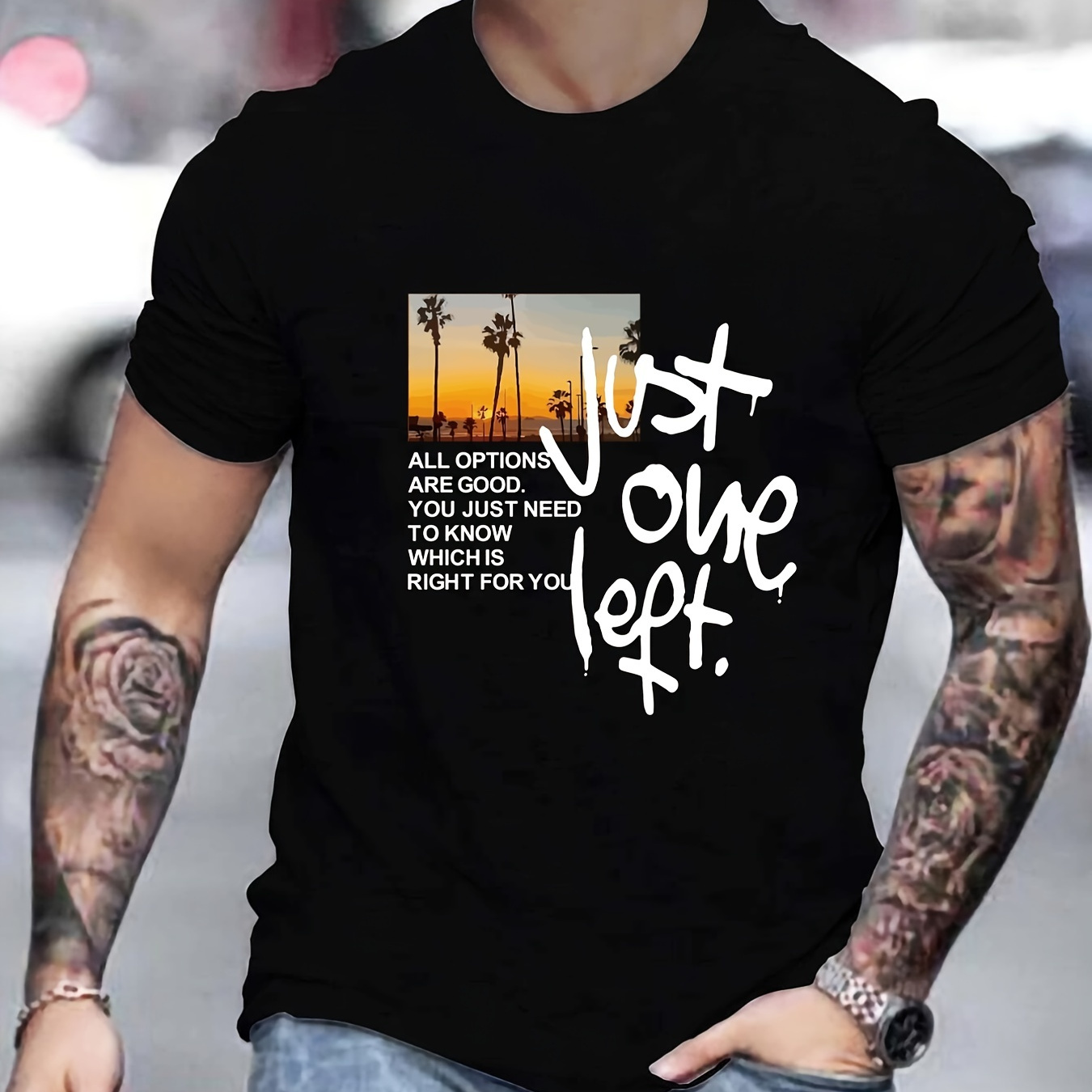 

Men's "all Options Are Good You Just Need To Know Which Is Right For You" Short Sleeve T-shirt, Crew Neck Tee Casual Clothing, Summer