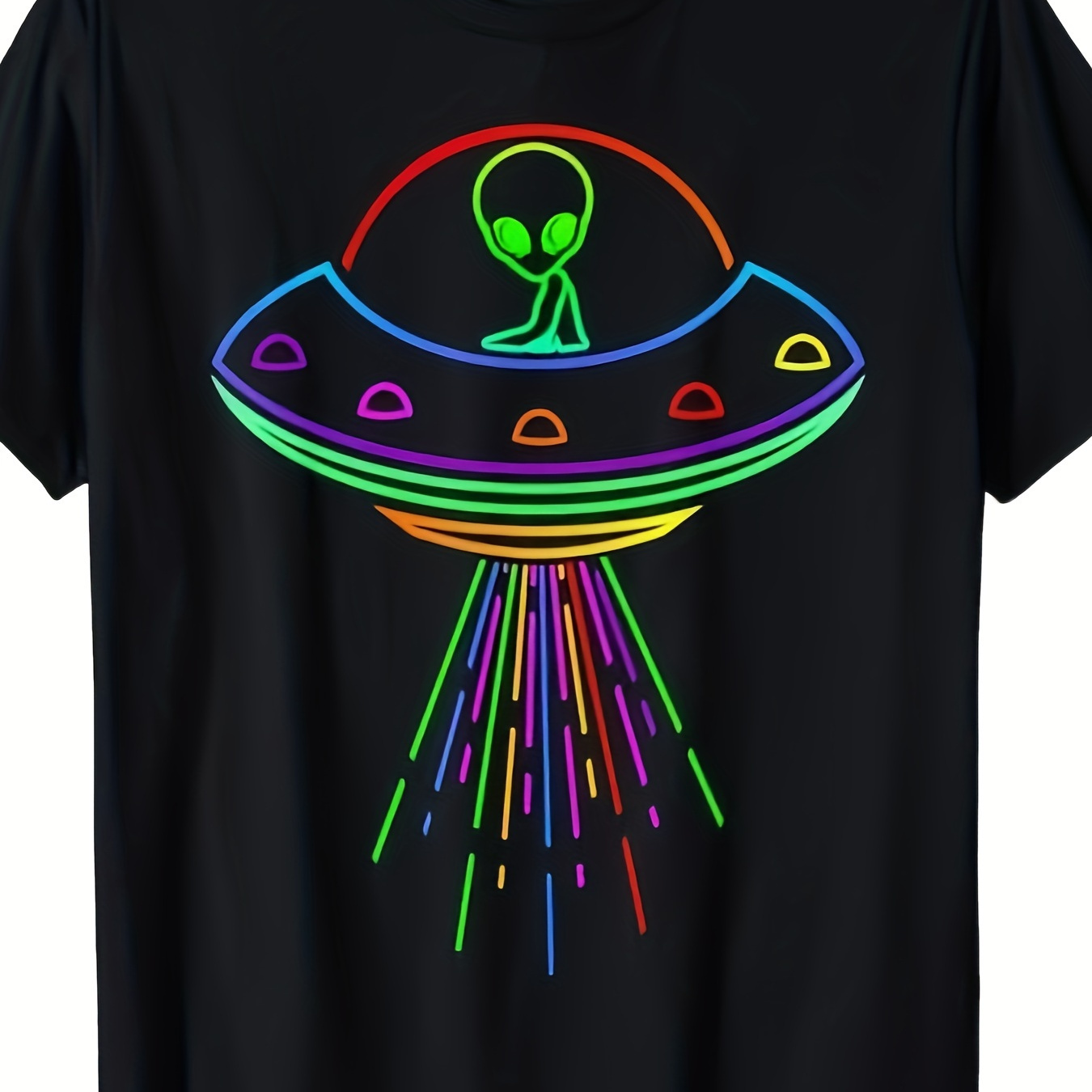 

Space Alien Ufo Neon Lights Rave T-shirt Mm