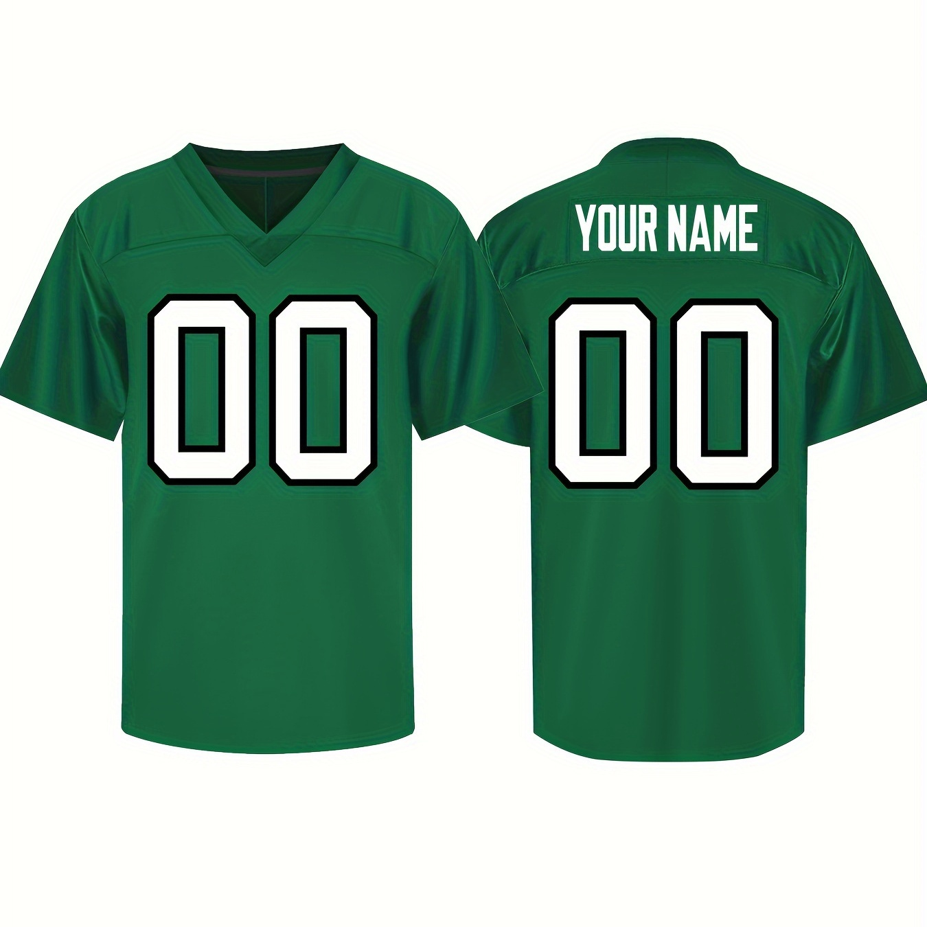 

Customized Name And Number Embroidery, Men's Classic Design V-neck Football Jersey, Daily Outdoor Leisure Sports Shirt