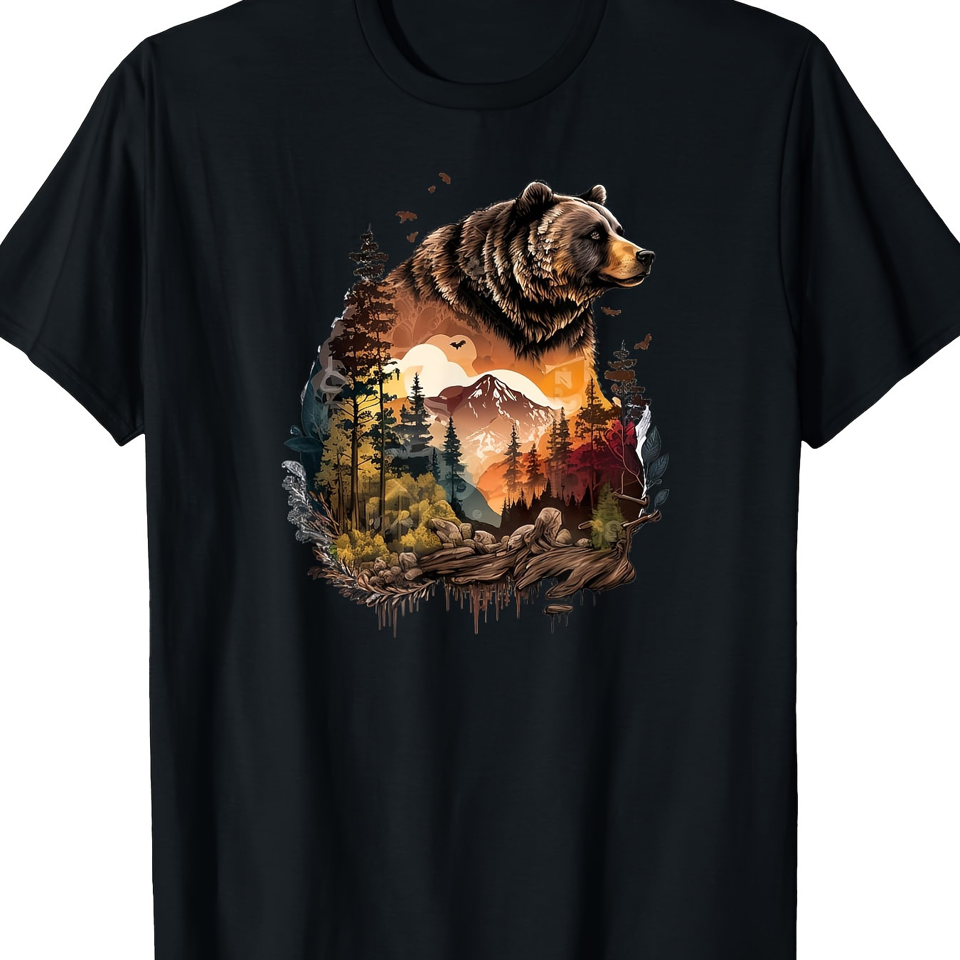 

Nature Animal Wildlife Forest Outdoors Bear T-shirt, Men's T-shirt, 220g