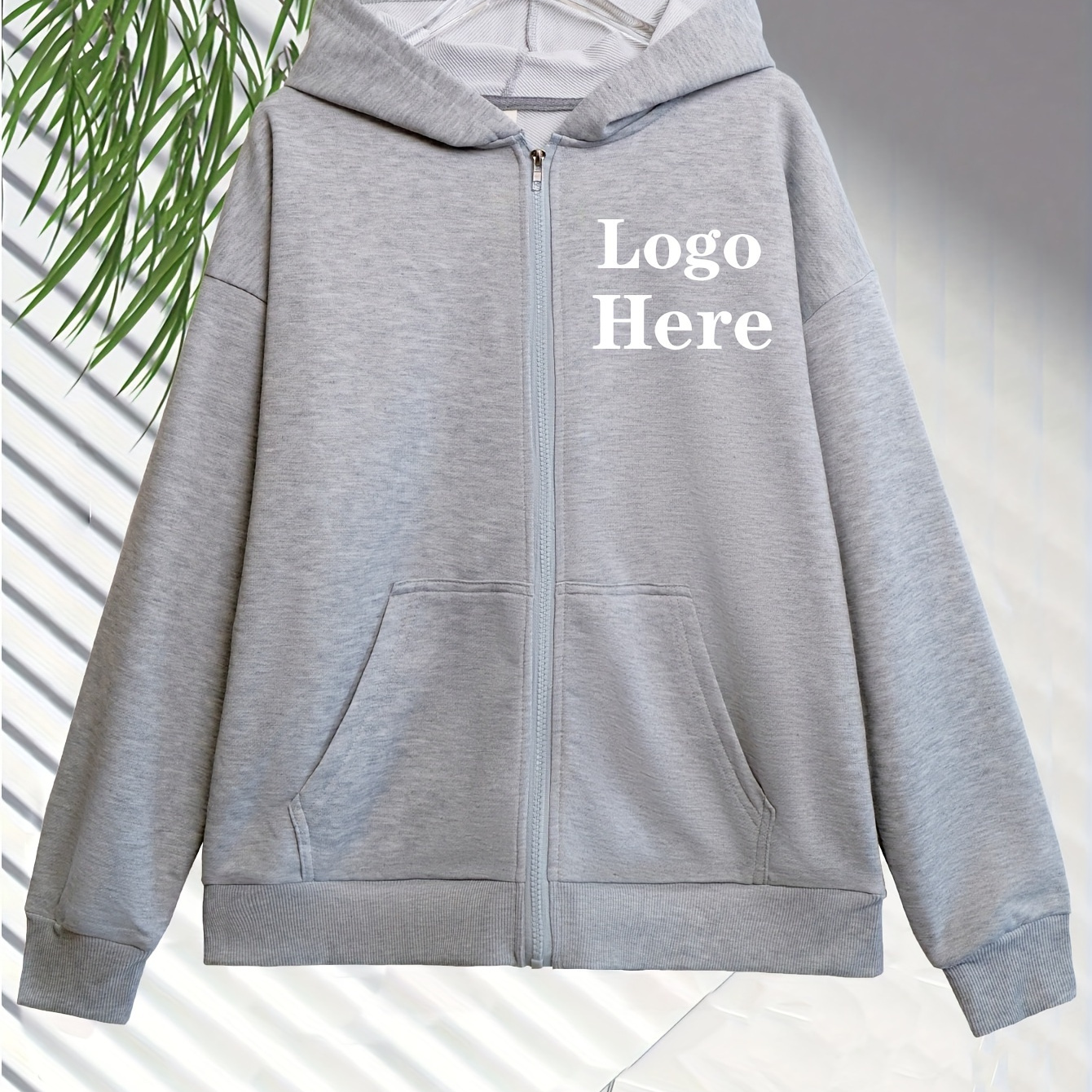 

Customizable Women's Hooded Jacket - Personalize With Your Own Image, Name & Photo | Casual Sporty Style With Zip Detail | Knit Fabric | Machine Washable