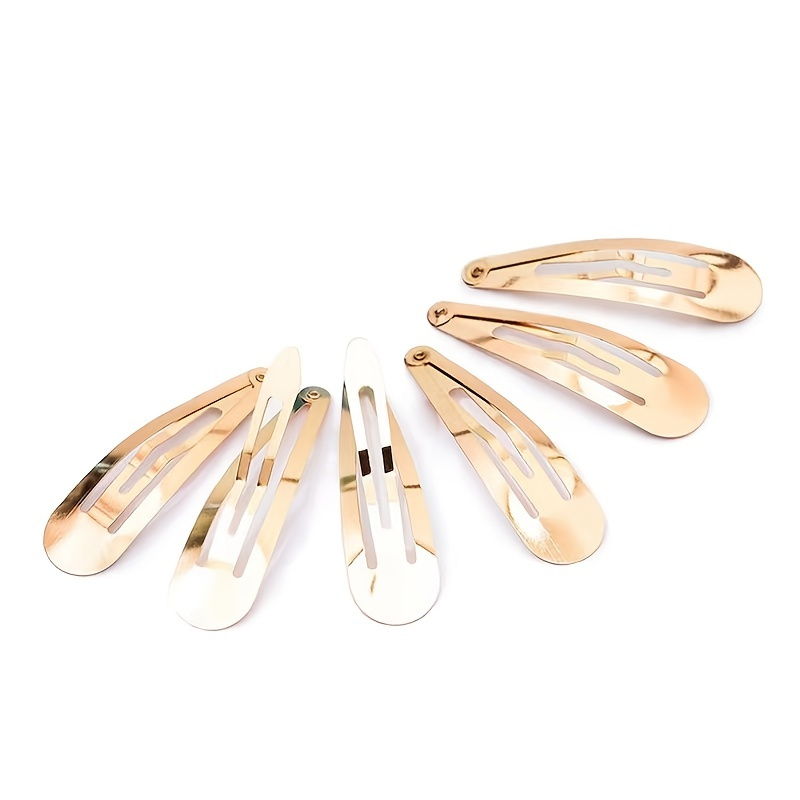 

30cps Golden Metal Snap Hair Clips Simple Non-slip Hair Barrettes Hairpins For Women Hair Styling Accessories