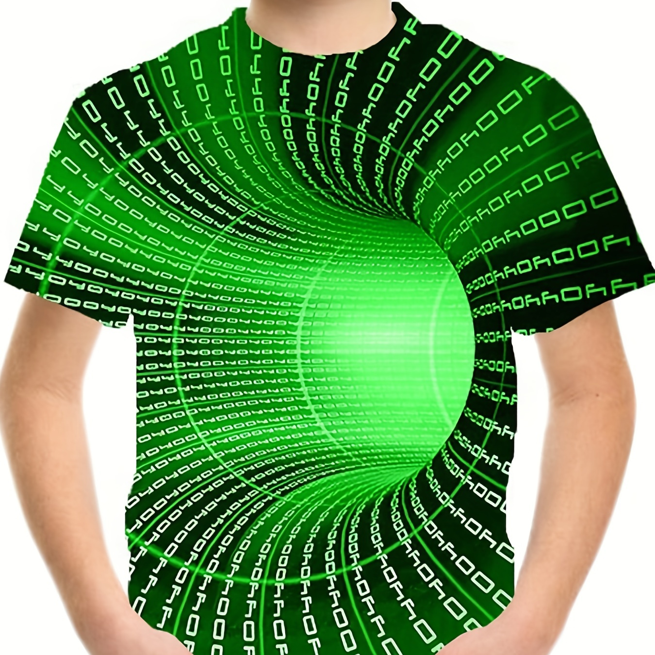 Cool Summer Style: Boys' Vision Illusion Graphic T-Shirt - Breathable, Stretchy & Comfortable!