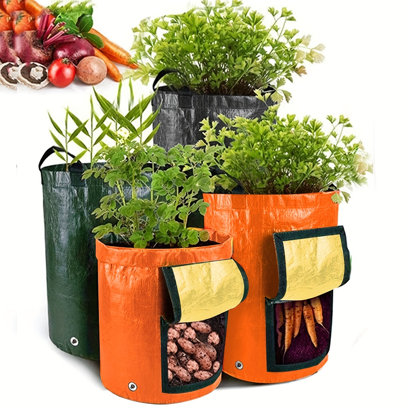 Sac de culture de pommes de terre 3 sacs de culture de plantes, sacs de  culture de légumes de jardin de 7 gallons avec poignées de sangle et rabat  d'accès, plan en