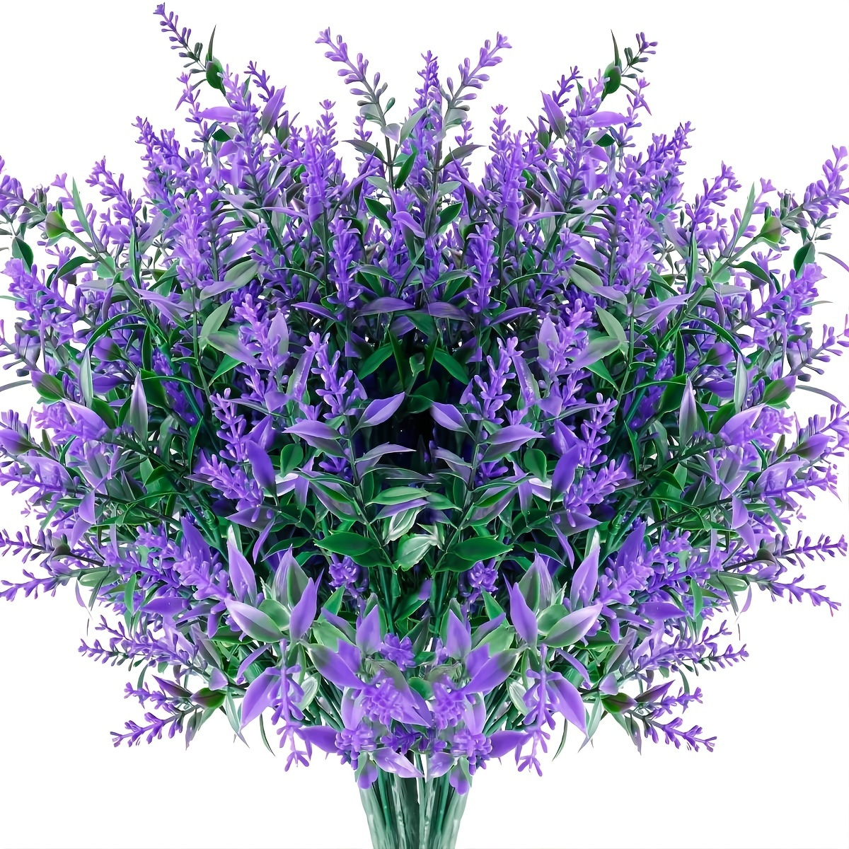 

4 Bunches Artificial Lavenders, Plastic Simulation Flowers Plants Indoor Outdoor Decoration, For Garden Porch Home Decor (purple 13.8in)