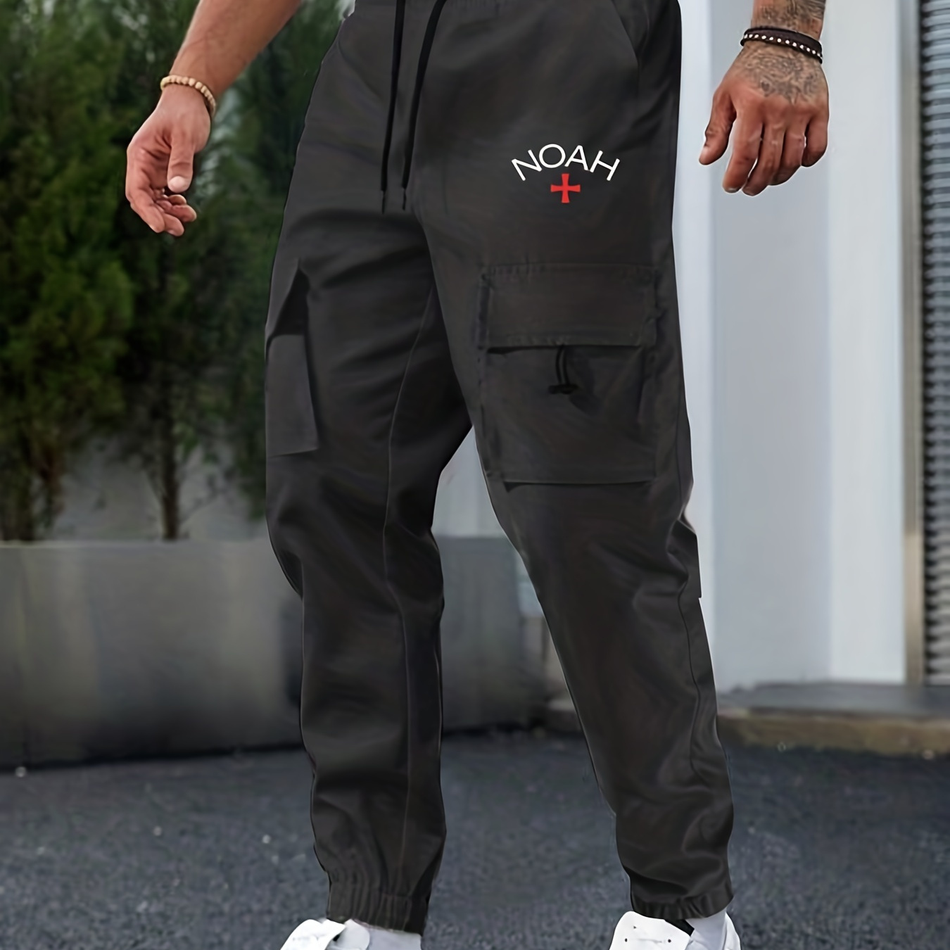 Mens Print Cargo Pants With Multi Pockets Active - Temu