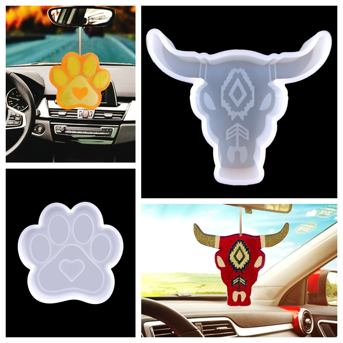 Chach Co Horse Head Freshie Molds - Car Freshie Molds, Silicone Freshie Molds | Easy to Clean, Thick Car Freshie Silicone Molds | 4.5 x 3.8 Soap Molds